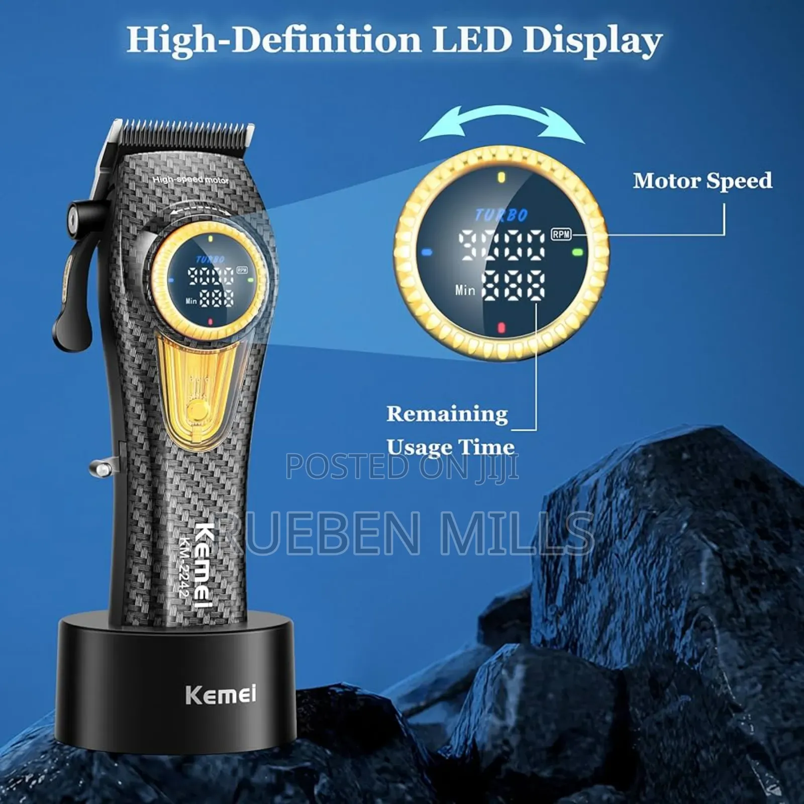 Jual Kemei Km 2242 Clipper 4500mah 9000rpm Barbering Machine
