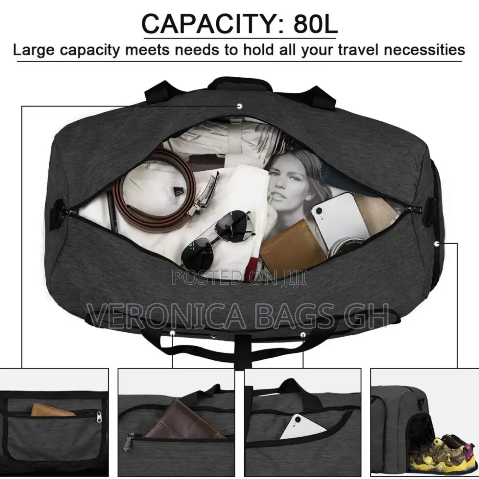 Foldable Travelling Luggage Packing Duffle Bag Extra Large