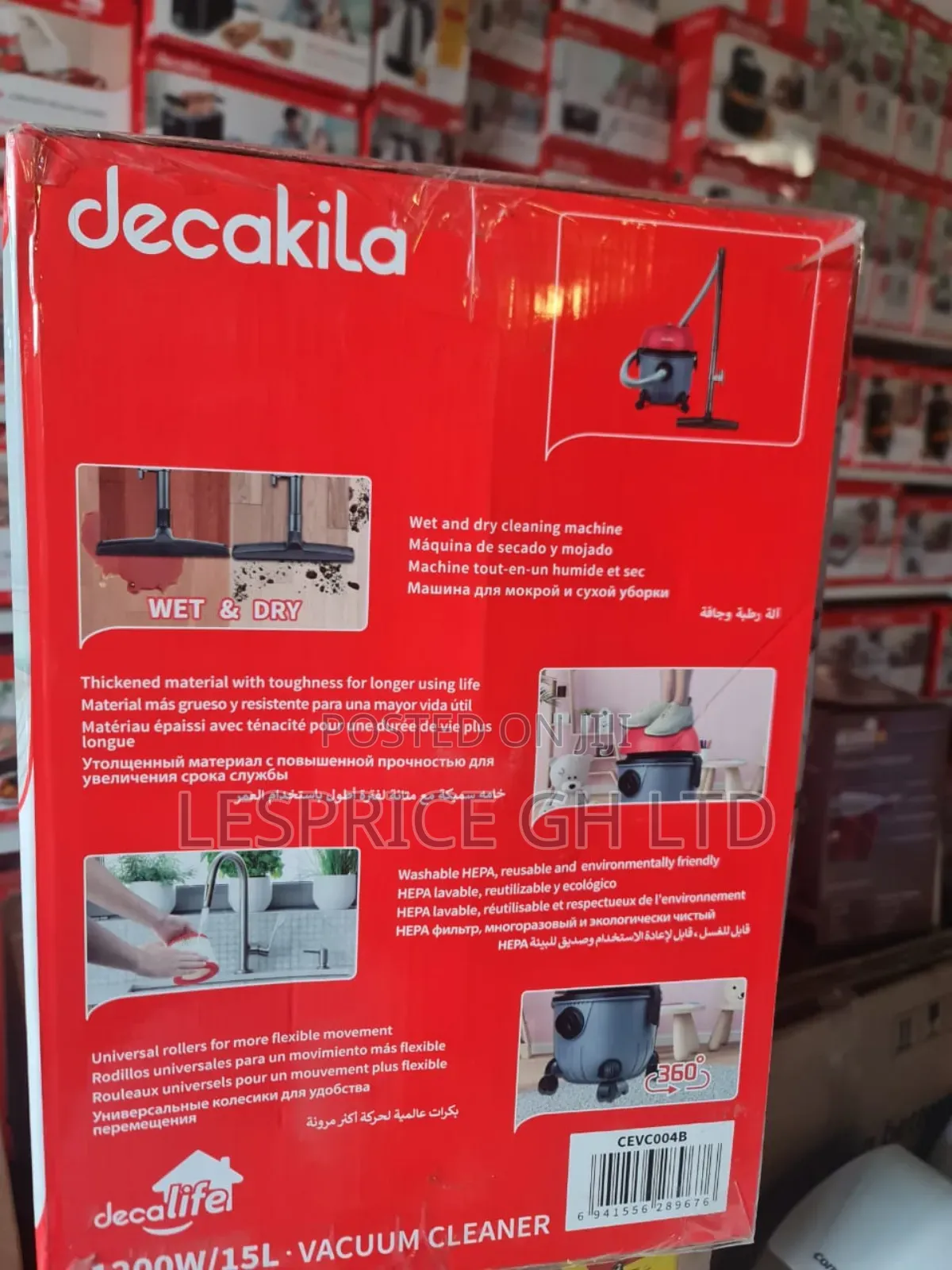 Hassle -Free Decakila 15l Vacuum Cleaner