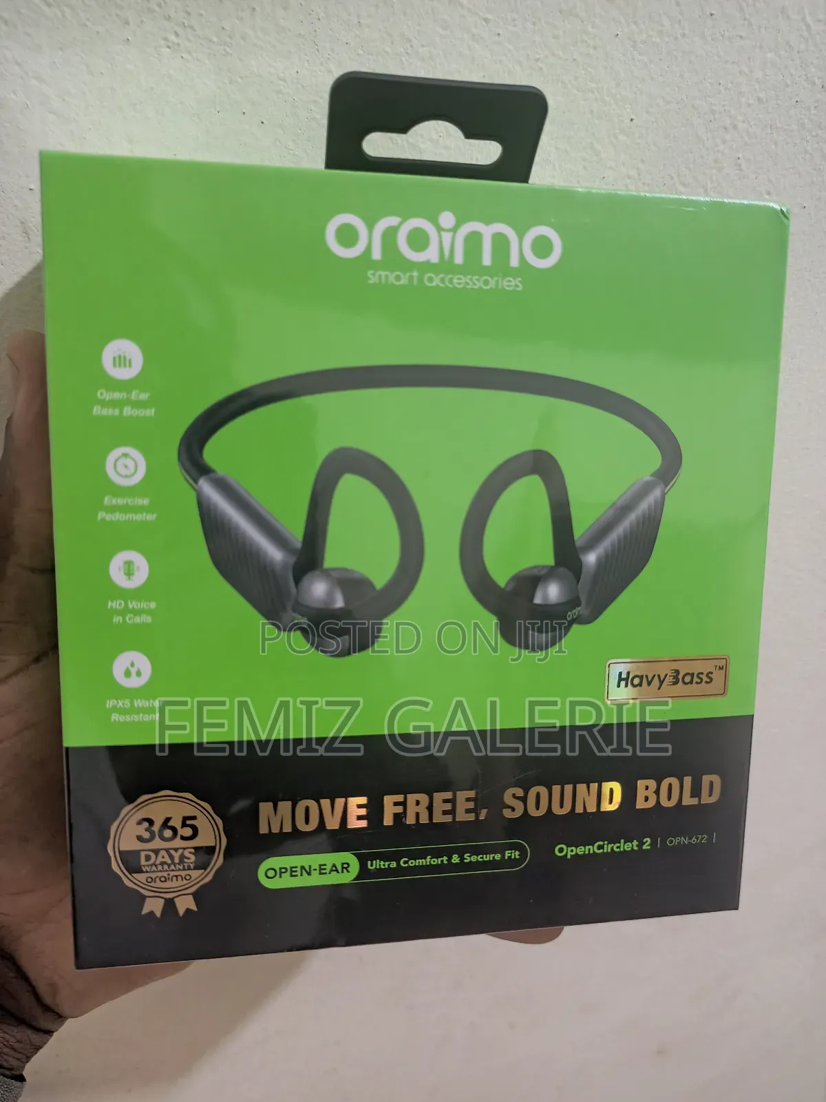 Oraimo Opencirclet 2 Ipx5 Steps Tracking Open-Ear Headphones