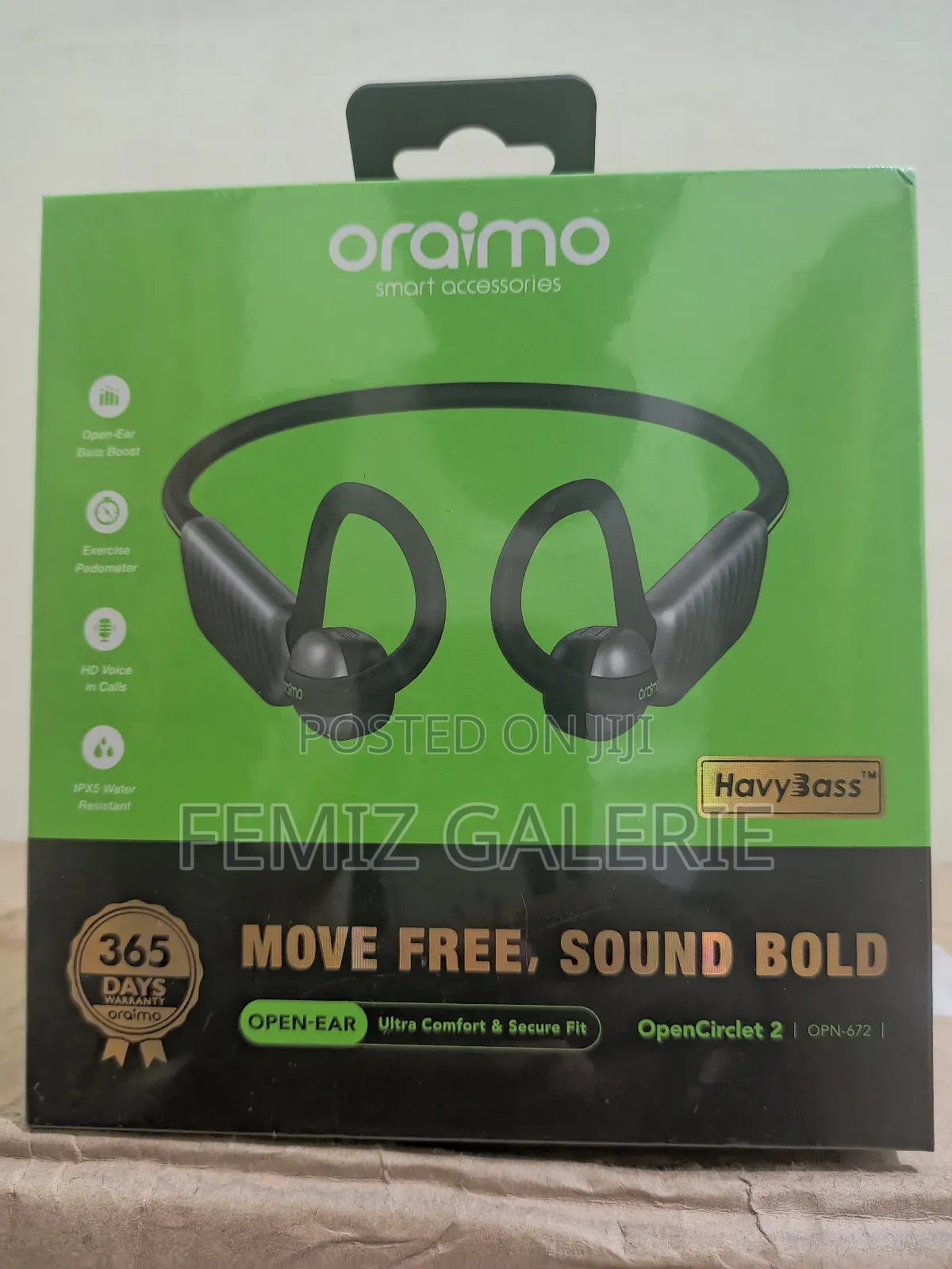 Oraimo Opencirclet 2 Ipx5 Steps Tracking Open-Ear Headphones