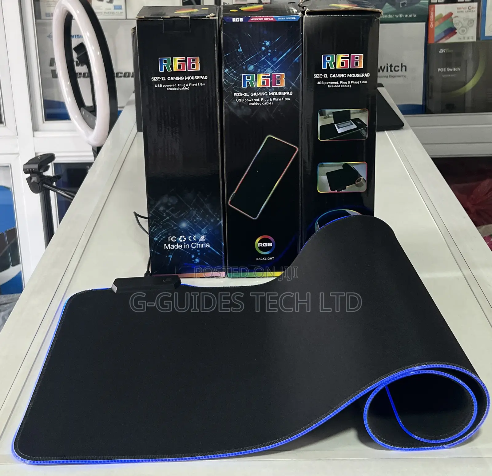 RGB Gaming Mouse Pad, Soft Cloth RGB Mouse Pad
