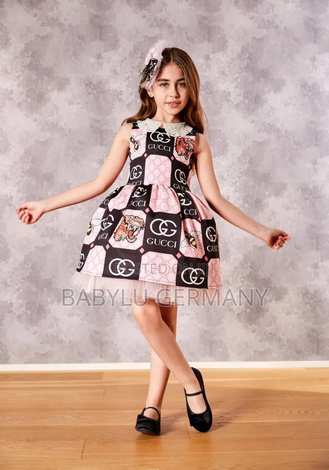 Pink Gucci Dress and Hair Ribbon