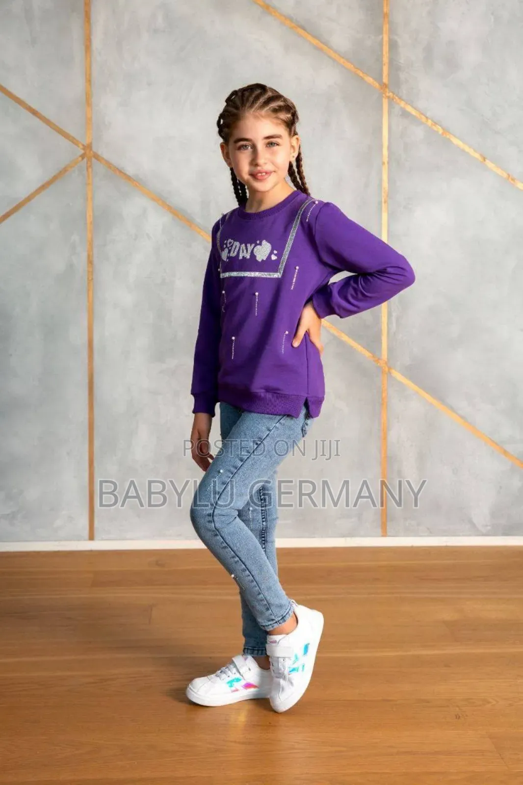 Stylish Turkey Imported Jeans And Purple Sweater Set