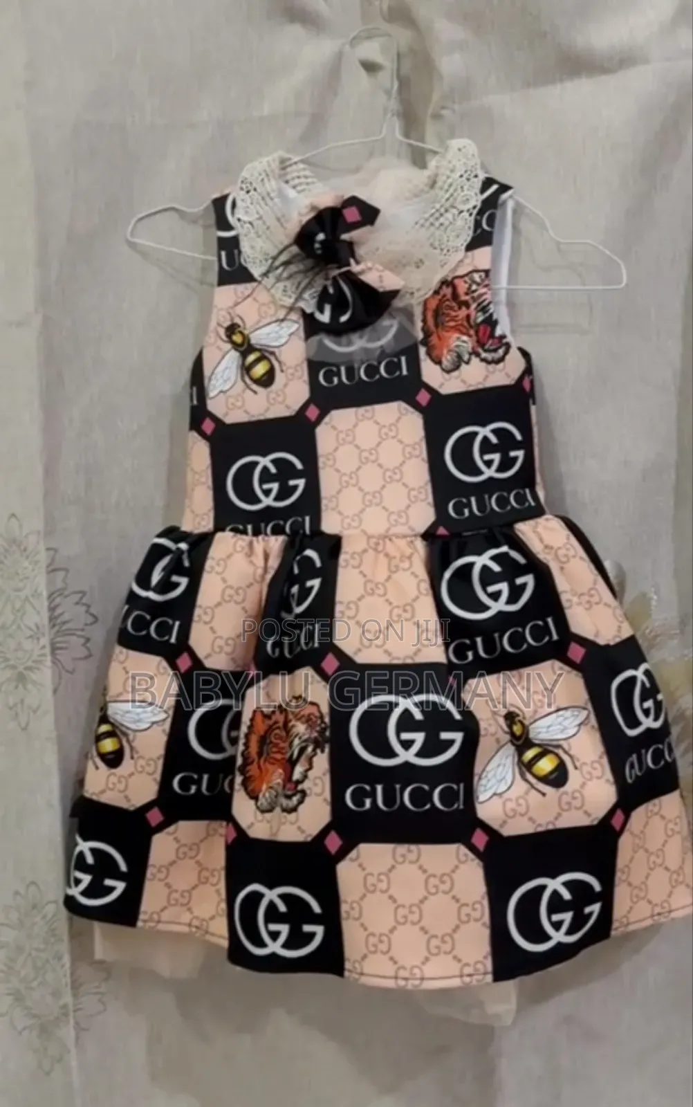 Pink Gucci Dress and Hair Ribbon