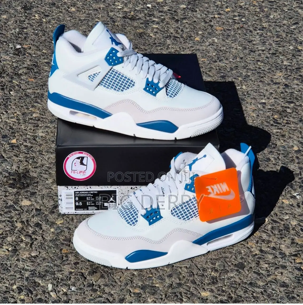 Air Jordan 4 Blue and White