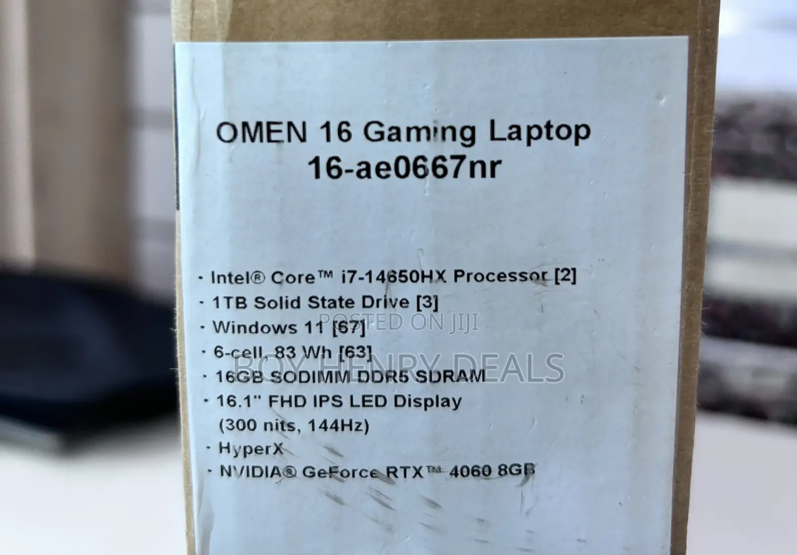 New Laptop HP Omen 16 16GB Intel Core I7 SSD 1T
