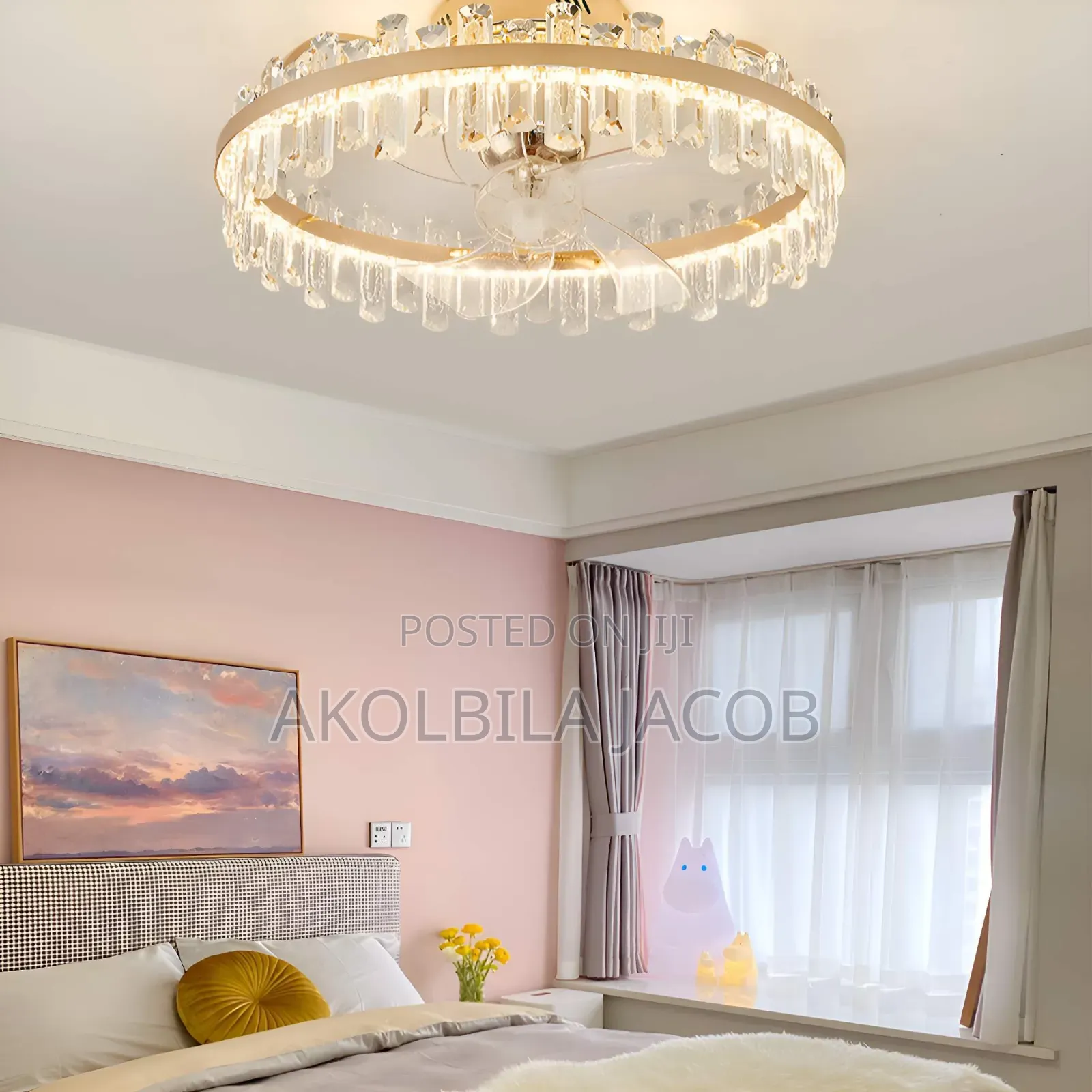 Chandelier Crystal Fan