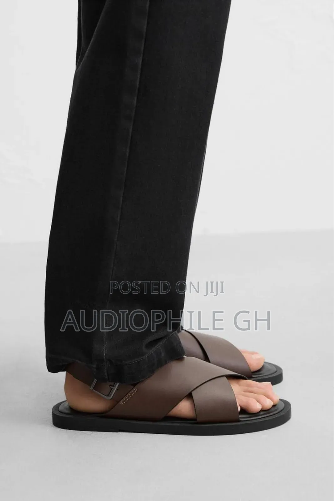 Zara Crossover Sandals Brown Leather
