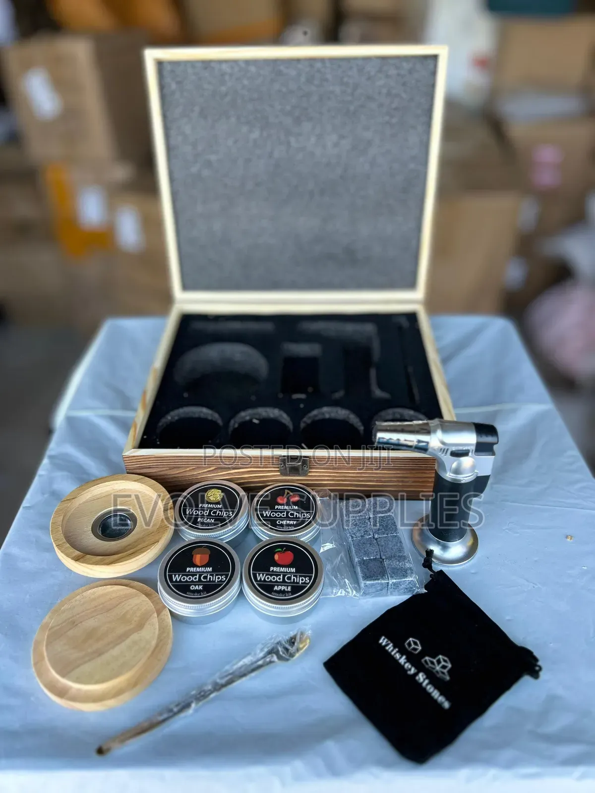 Cocktail Smoking Kit in Wooden Box (9pcs)