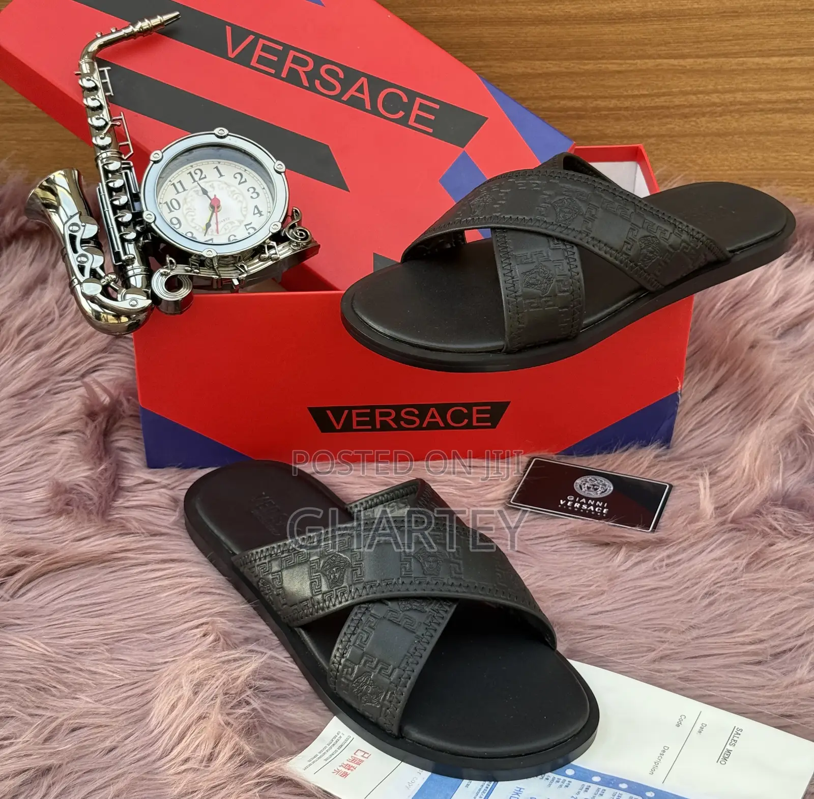 Versace Unique Designed Men’S Slippers || All Balck