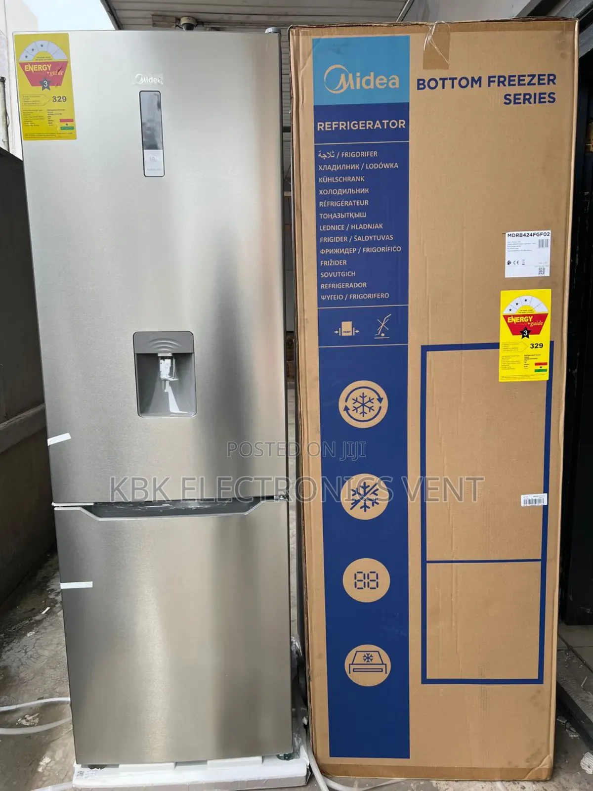 Midea 310liter Double Door Refrigerator Water Dispenser