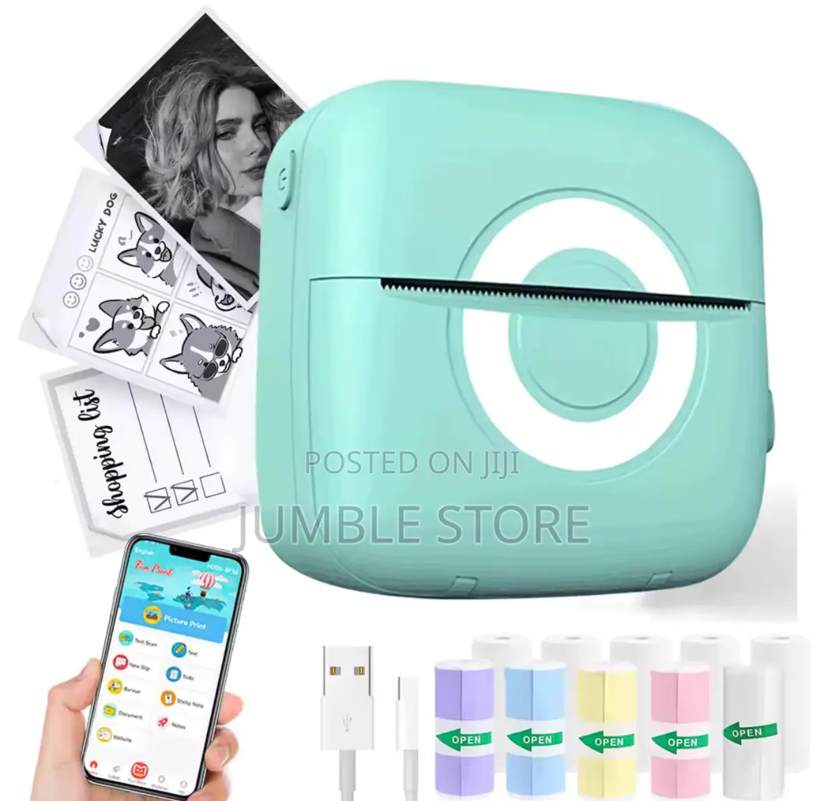 Portable Mini Thermal Printer + Free Roll Papers