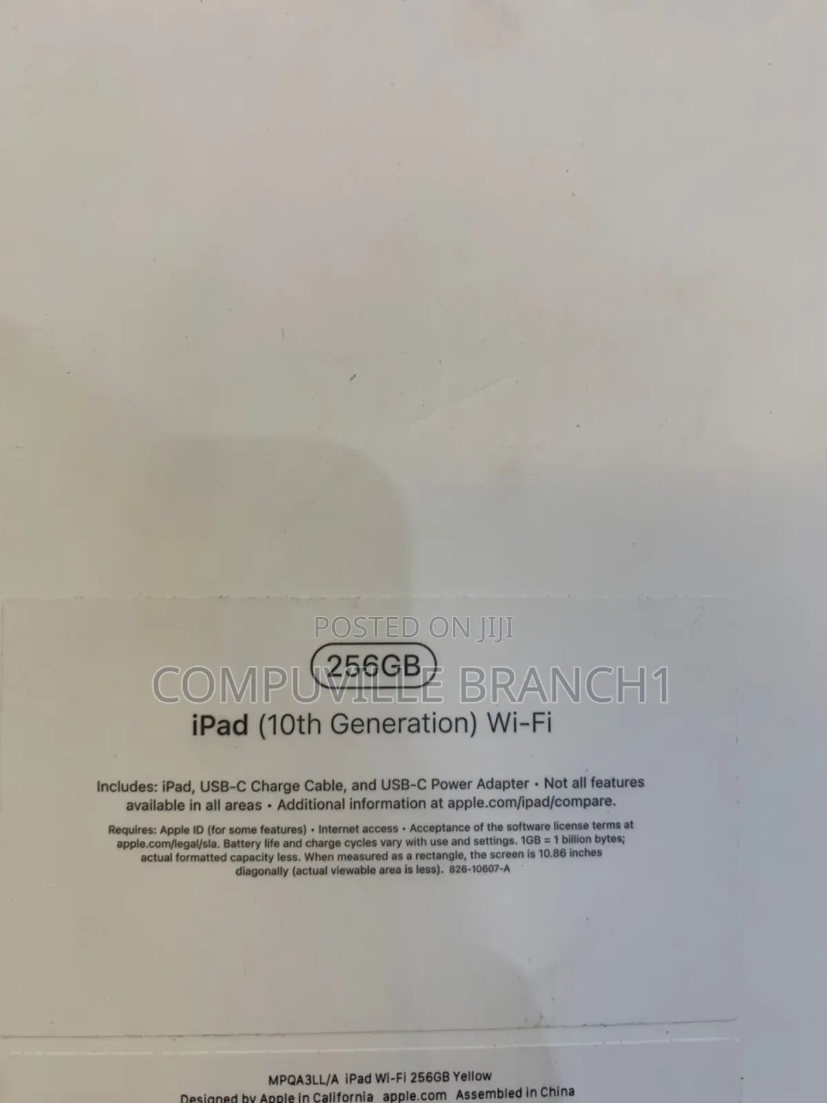 New Apple iPad Wi-Fi 256 GB Yellow