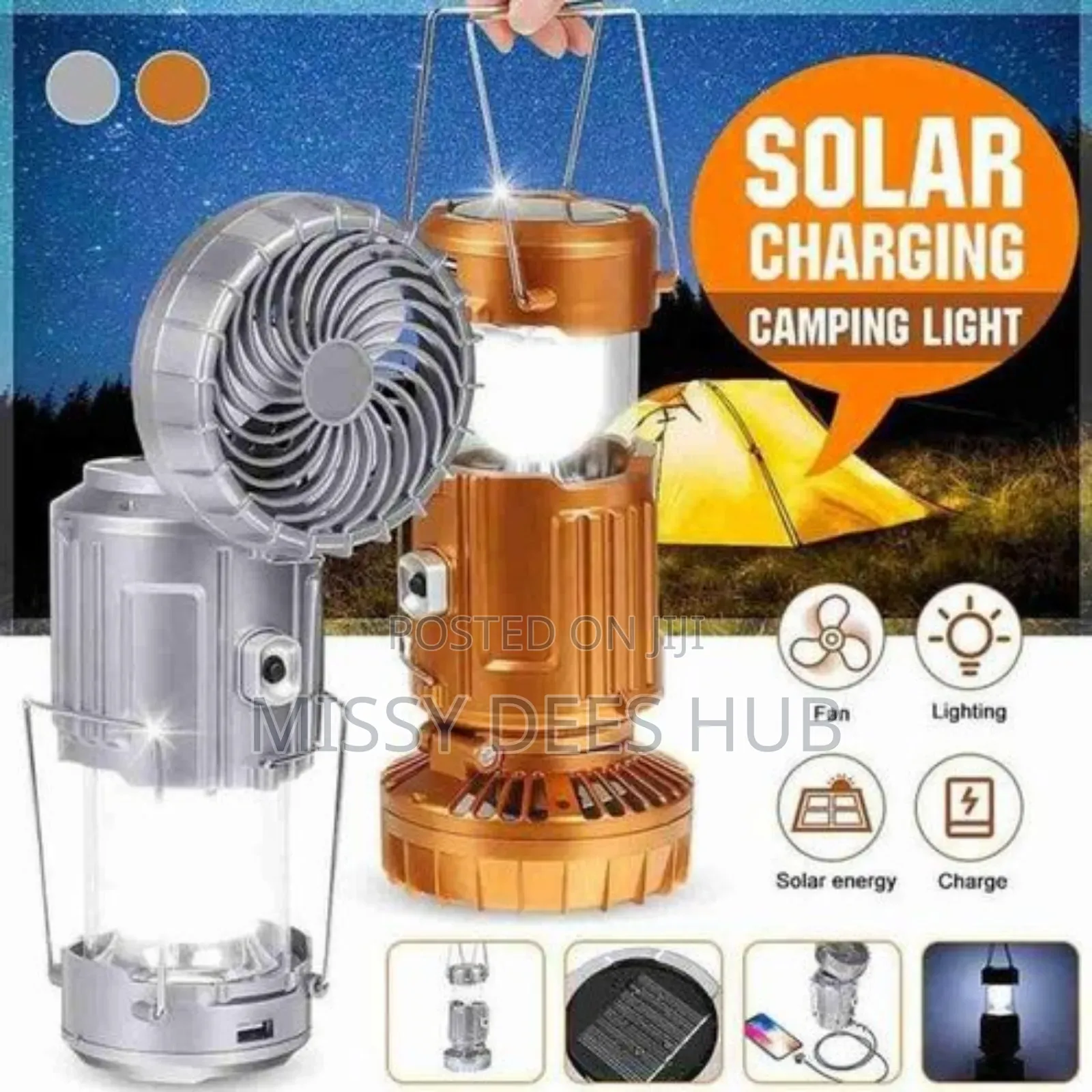 Solar Camping Light + Fan