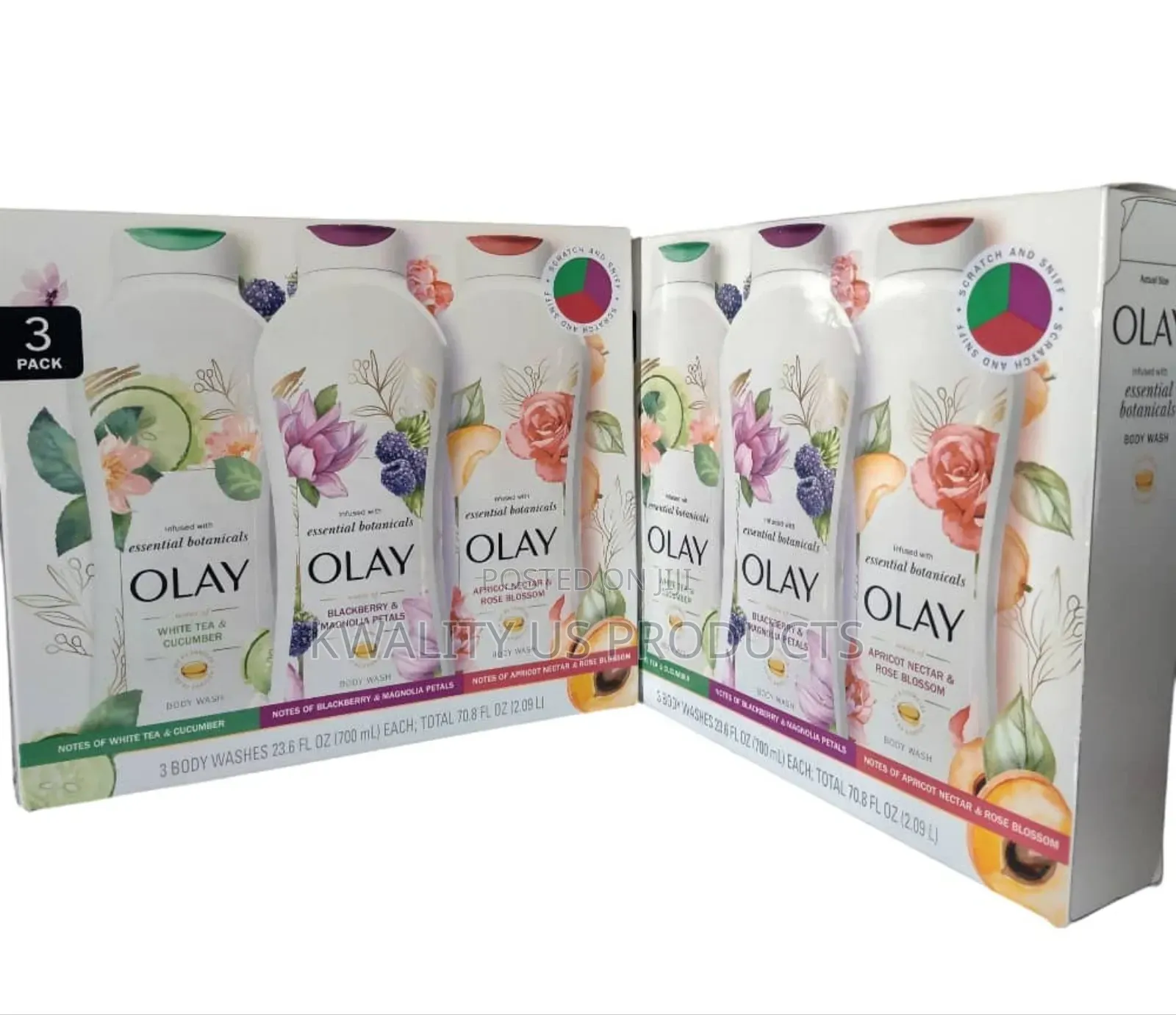Olay Body Wash - Essential Botanicals - 3 Pack