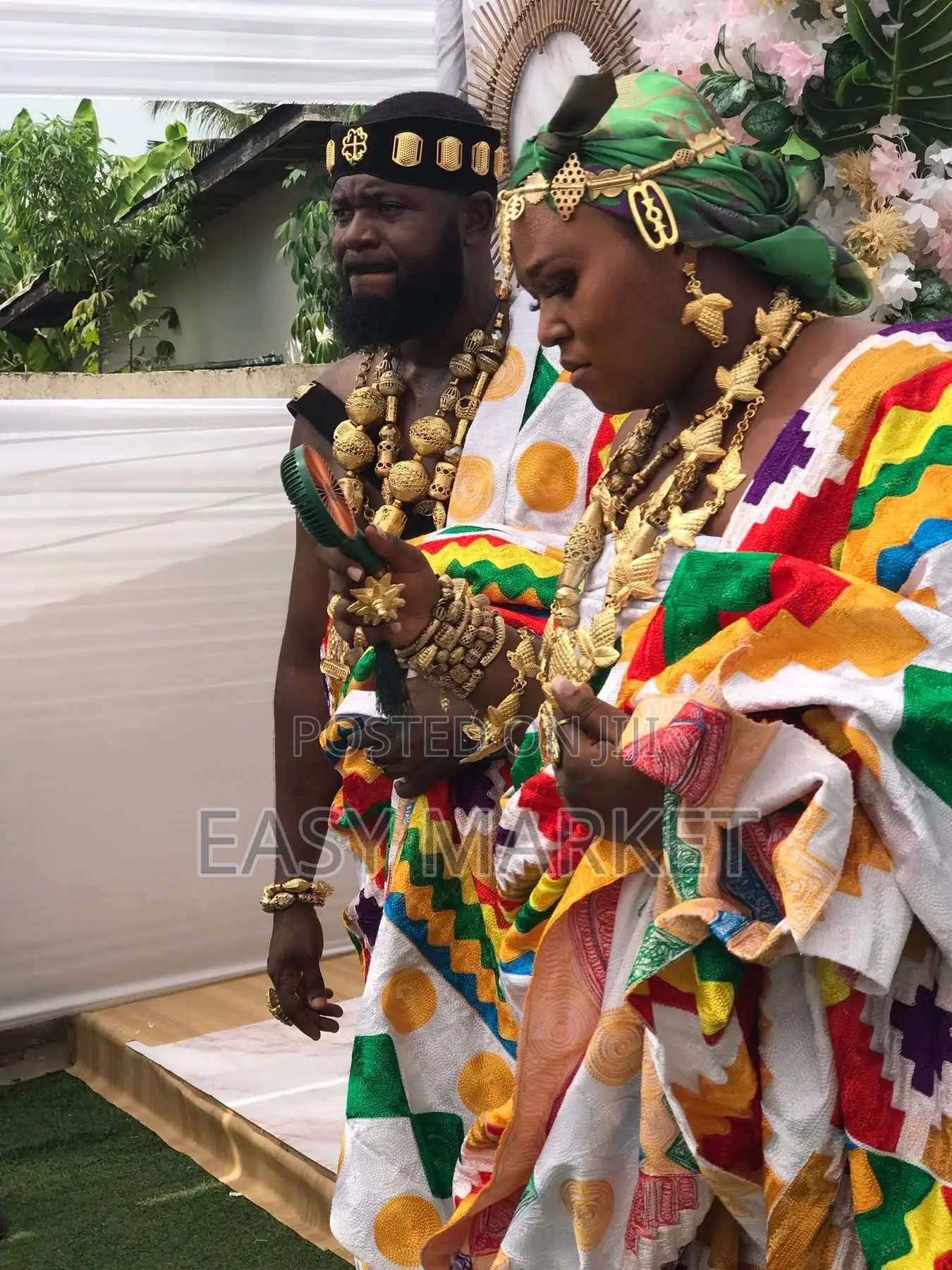 Gold Bead Rental Kente Renta for Marriage