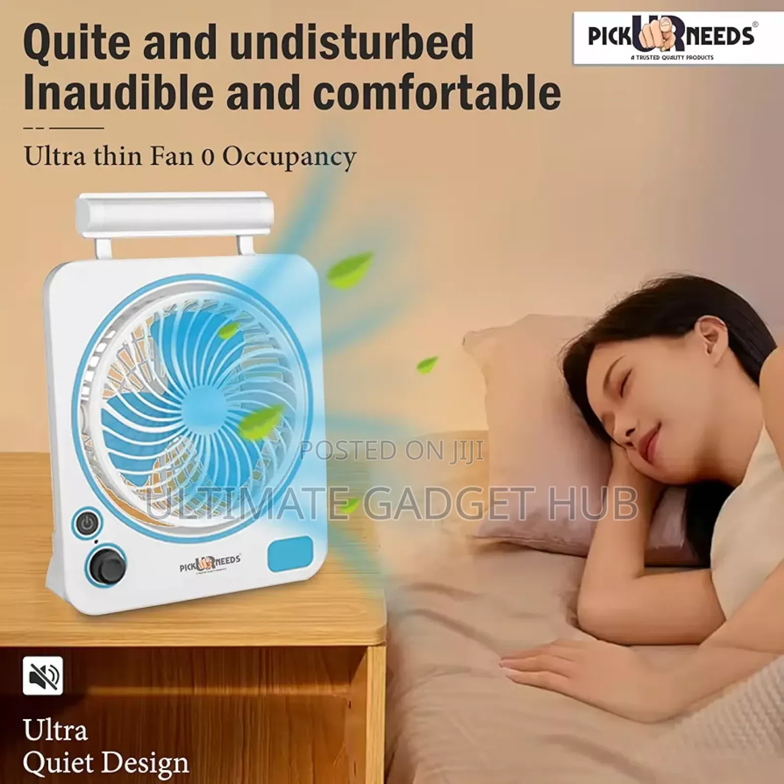 Rechargeable Fan With Table Lamp