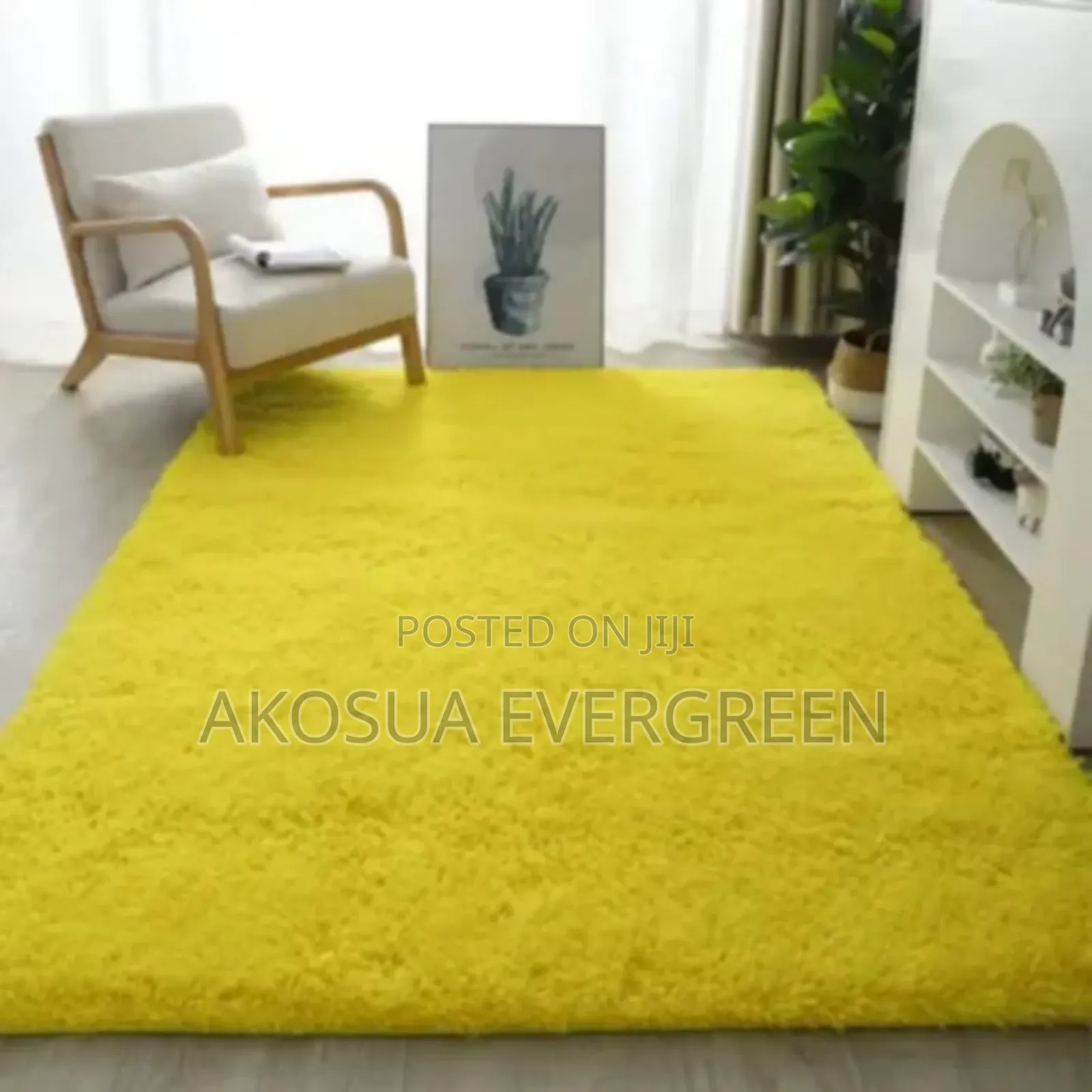 Beautiful Yellow Fluffy Carpet