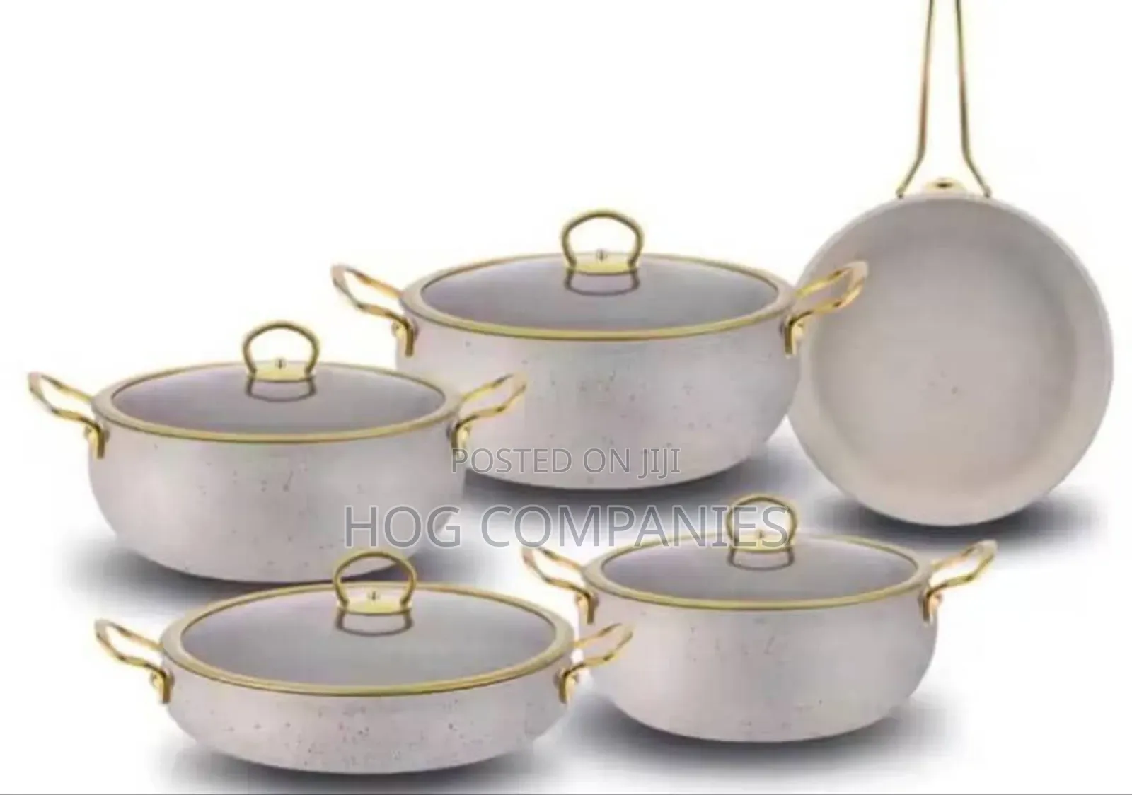 Granite Cookware Set Non-Stick Pot Pan Glass Lid