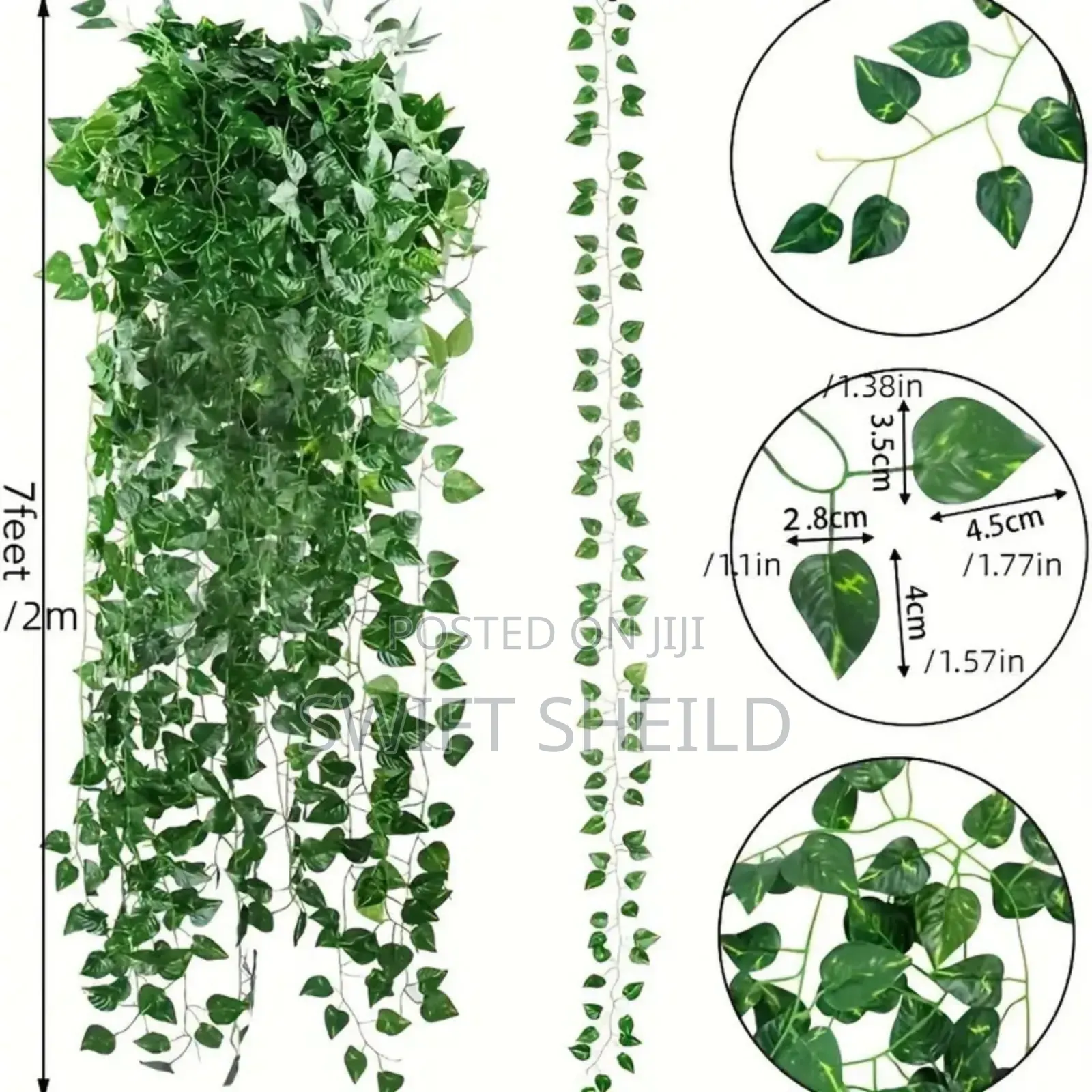 12 Set Vine Leaves for Decoration 2.3 M (230 Cm)