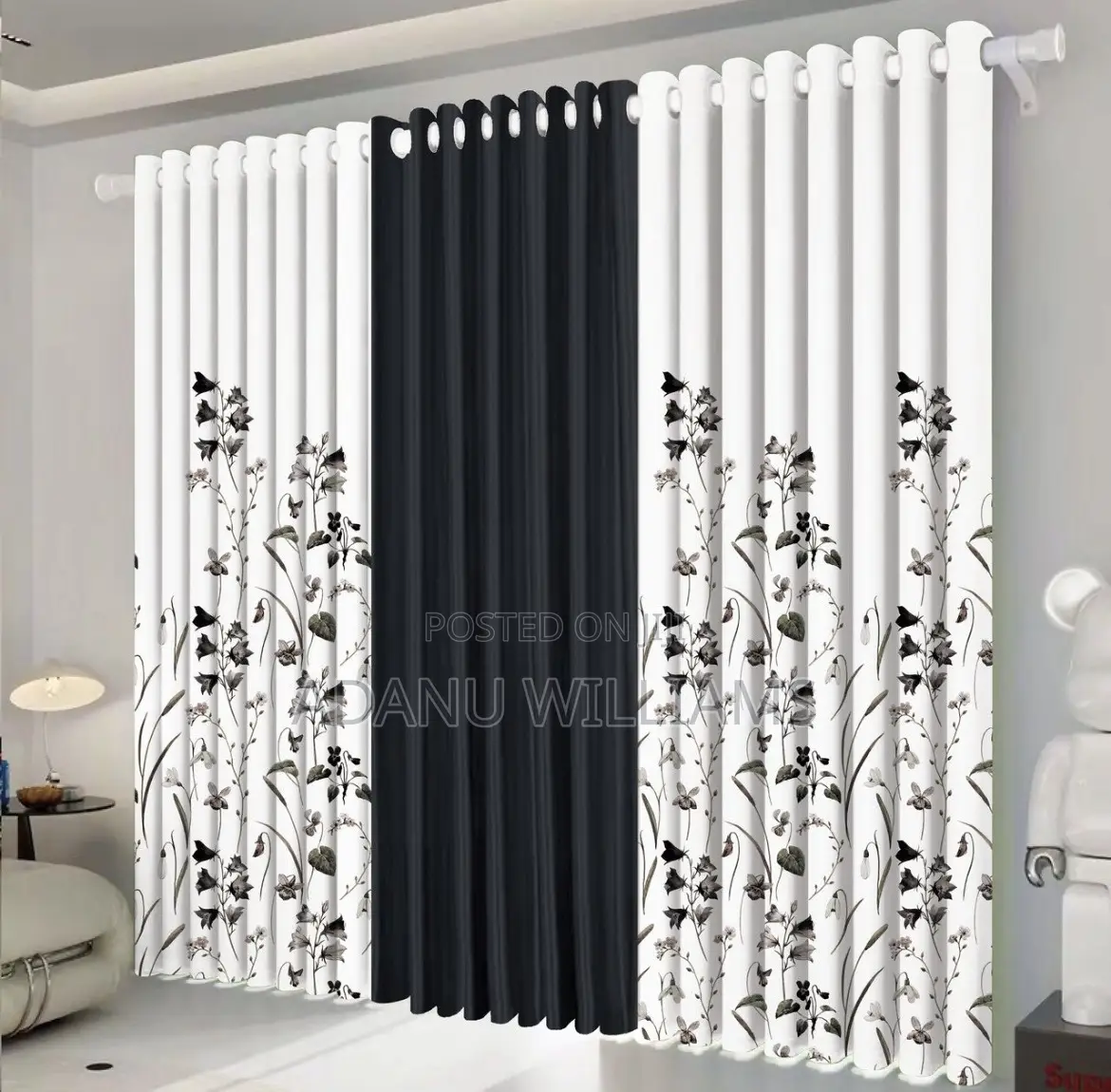 Luxurious 3 Set of Curtains ( Available in Different Colors)