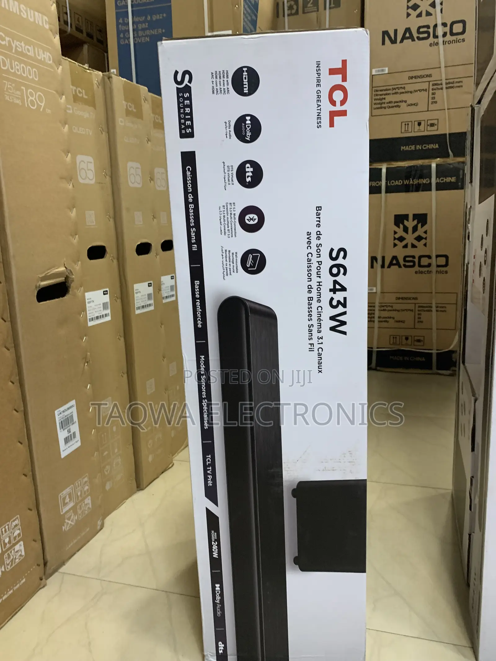 TCL 240w -S643w -3.1ch Sound Bar