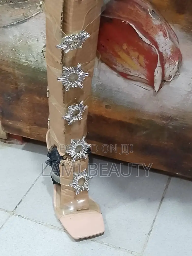 High Classic Design Nude Sandals Heels