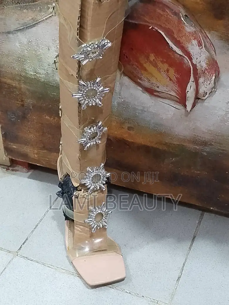 High Classic Design Nude Sandals Heels