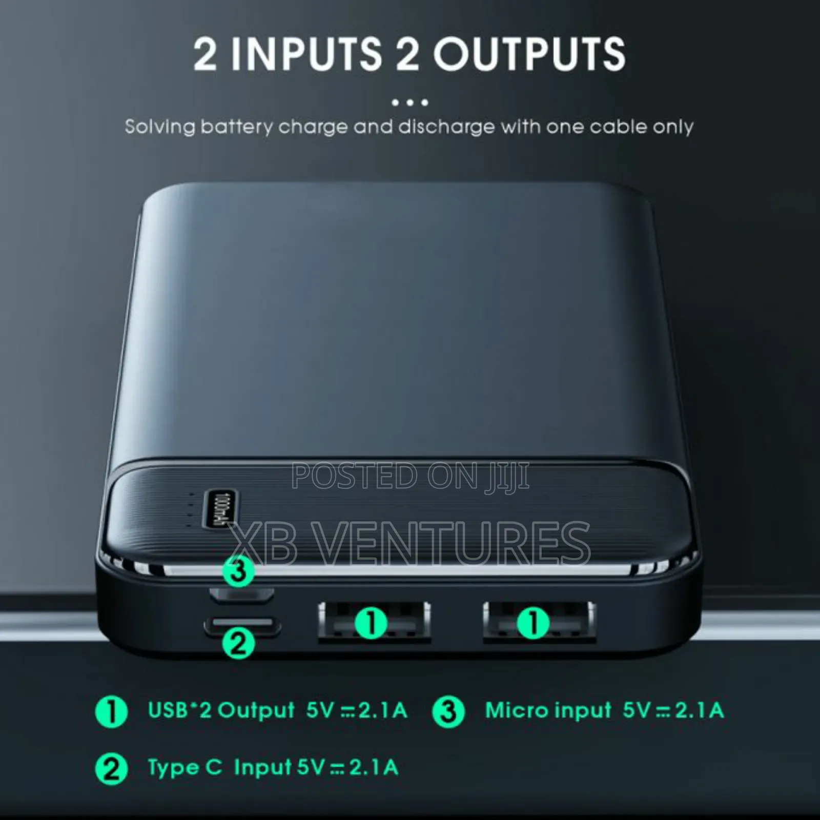 Fast Charge Power Bank 20000mah Black
