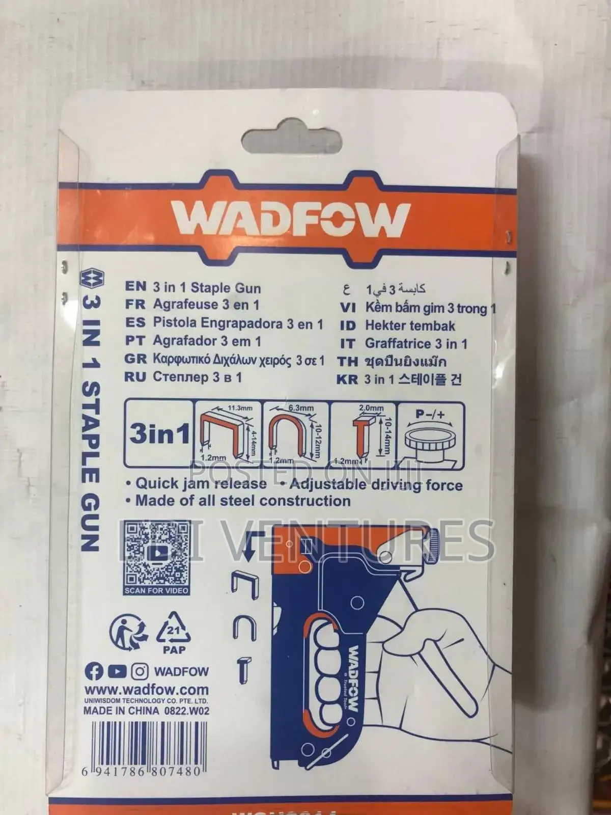 Wadfow 3 in 1 Staple Gun