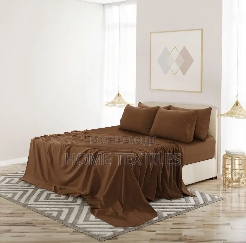 2 Coffee Brown Bedsheet With 4 Pillow Cases