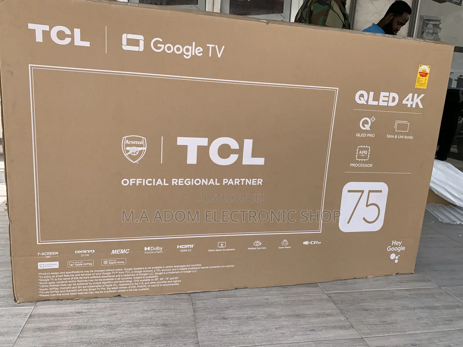 TCL 75” Qled Apple Air Play Tv