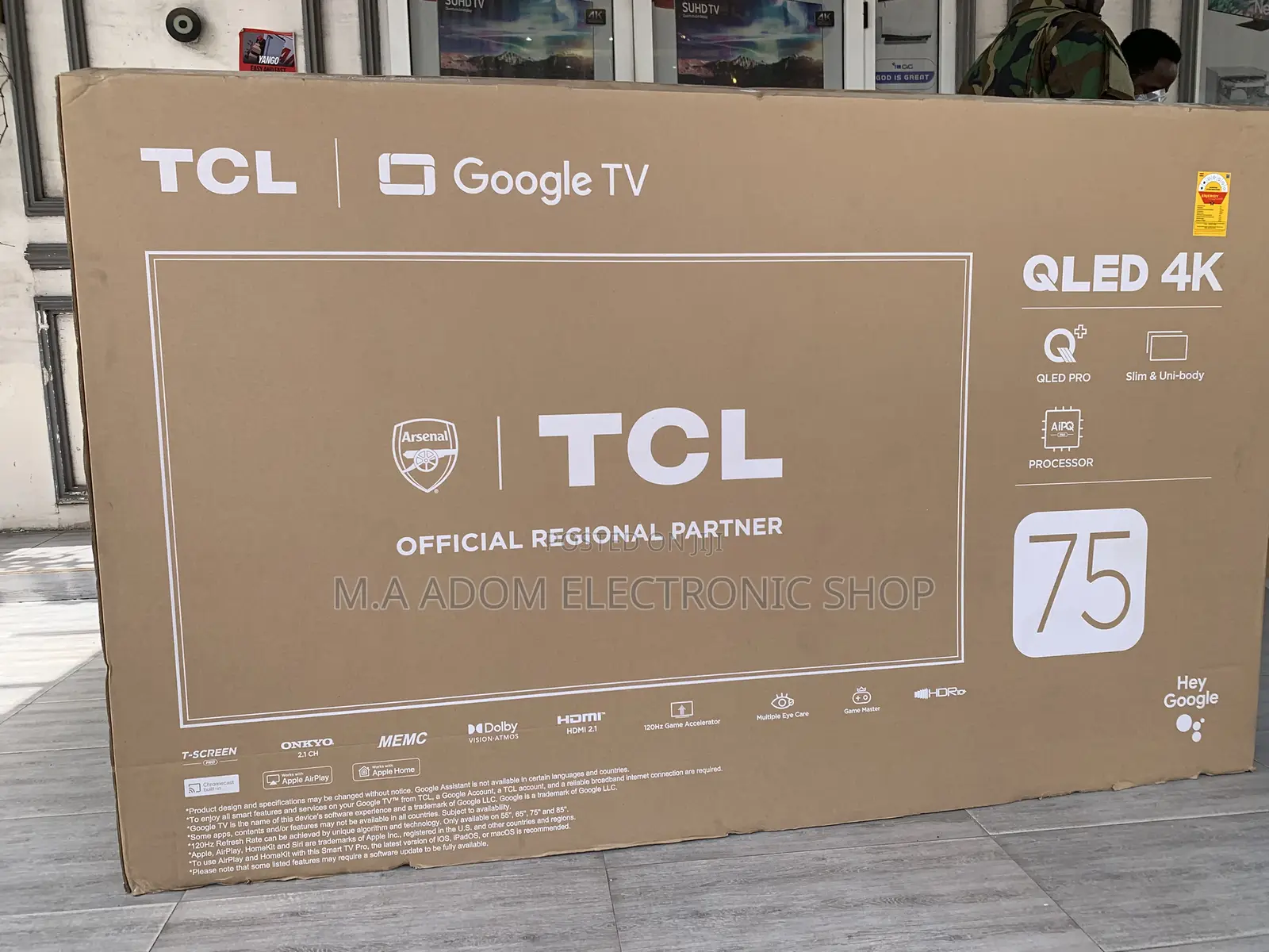 TCL 75” Qled Apple Air Play Tv
