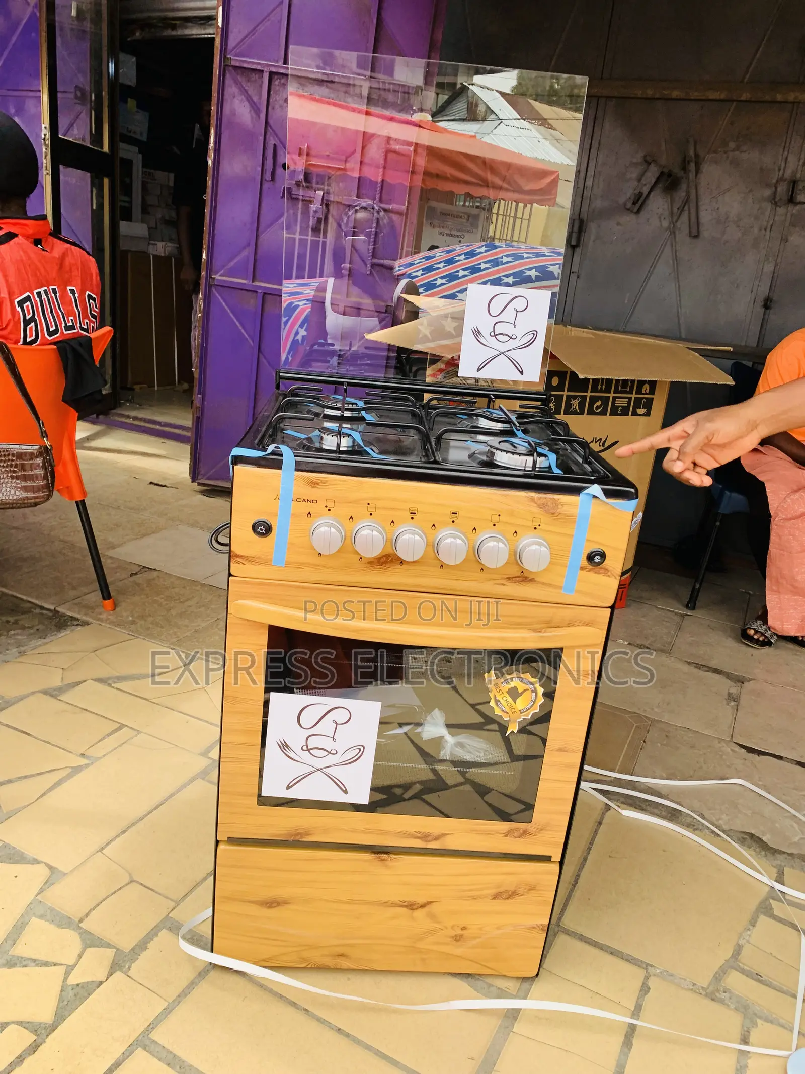 Auto Ignition Wooden Like Gas Cooker 50/50 Oven Grill