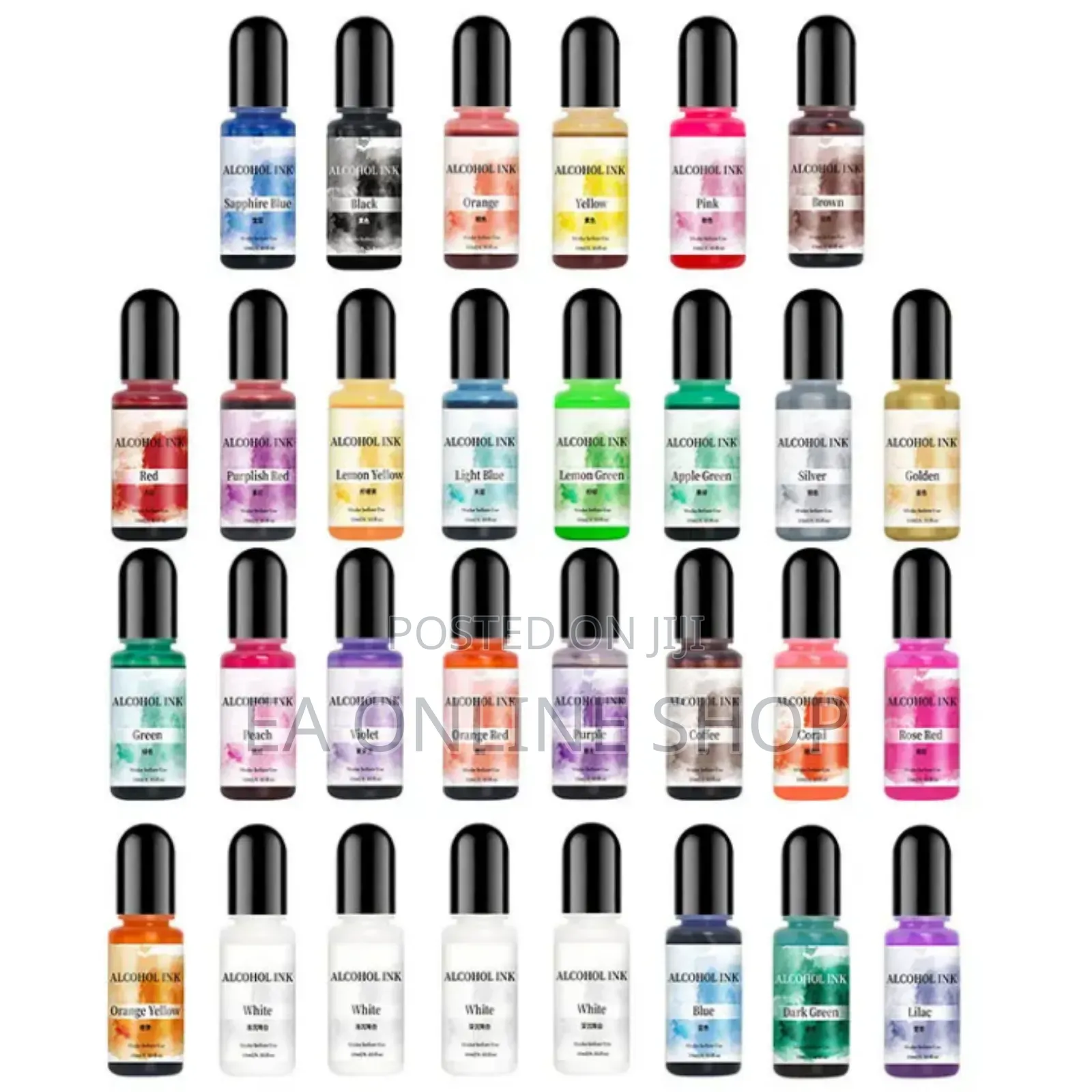 30 Pieces Alcohol Dye Ink Liquid Pigment Epoxy Resin for Art