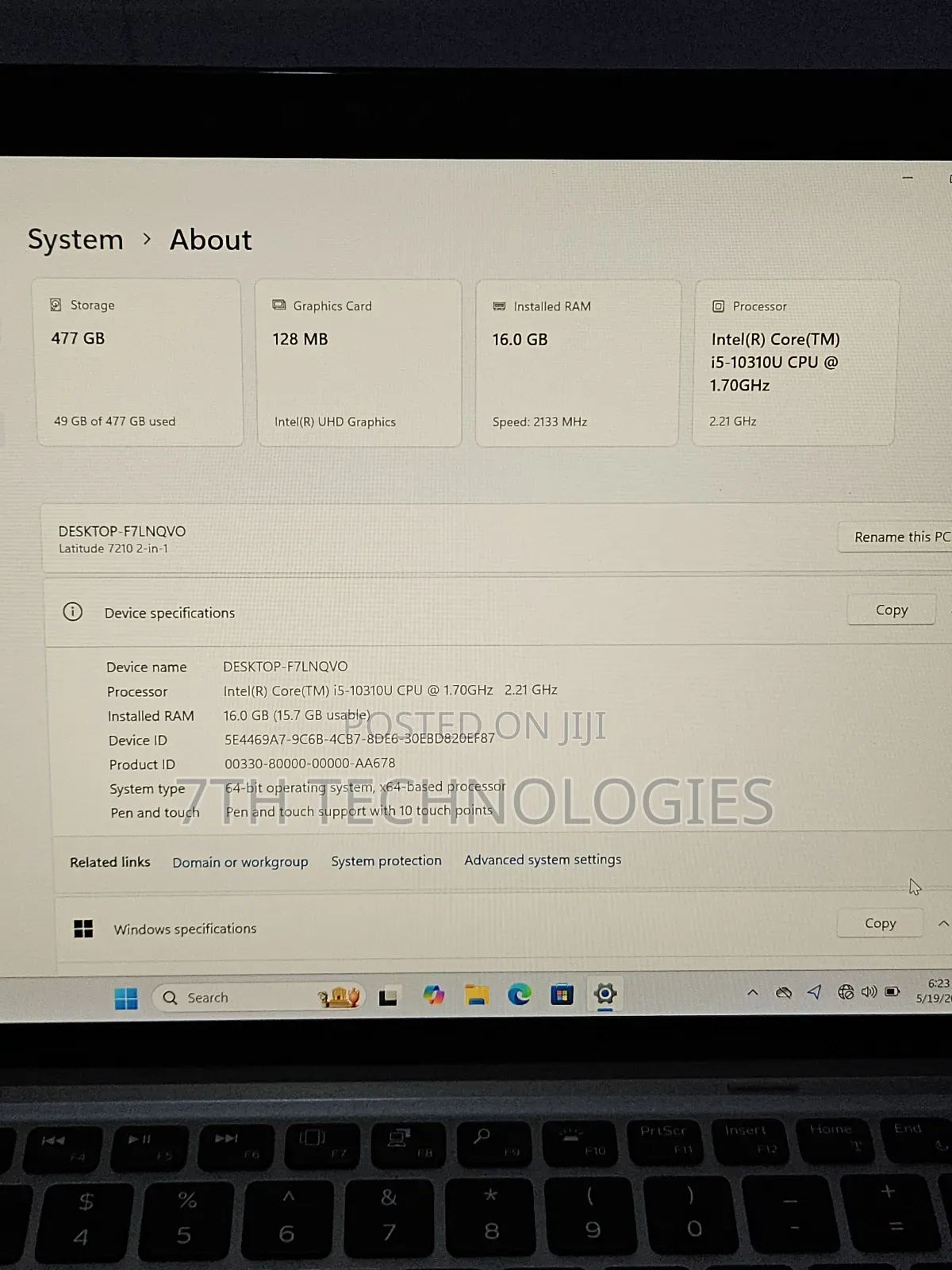 Laptop Dell 16GB Intel Core I5 SSD 512GB