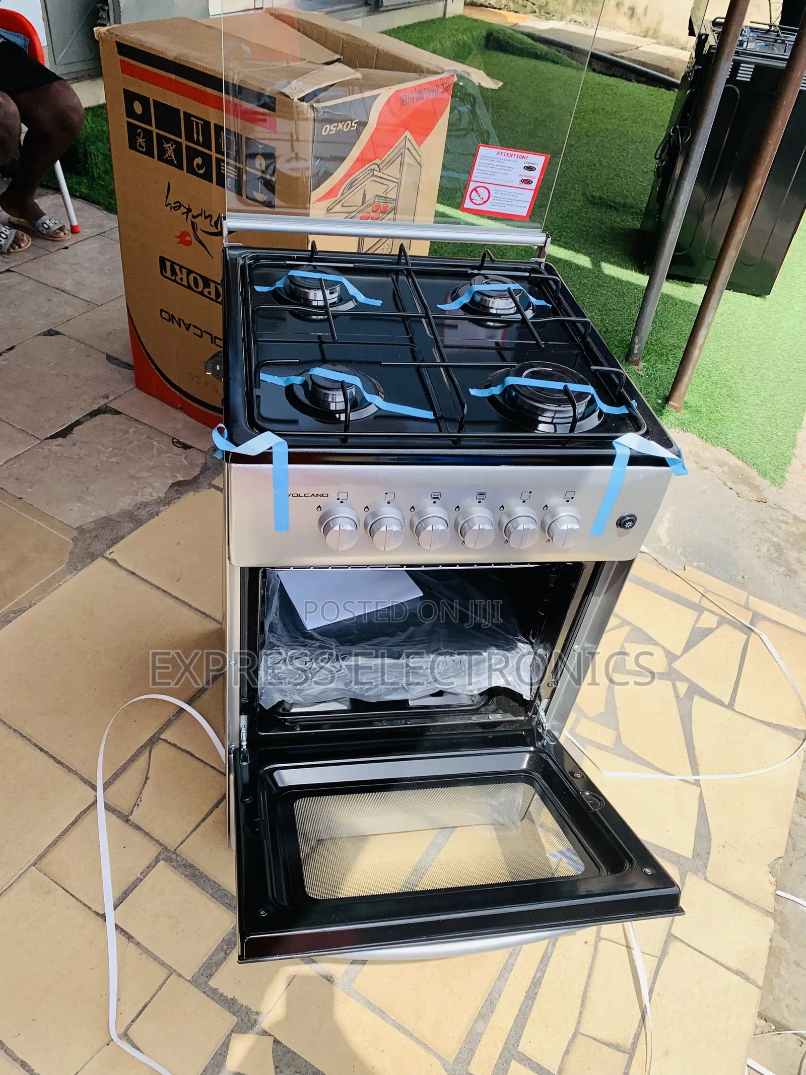 Auto Ignition Volcano Gas Cooker Oven 50-50 Grey