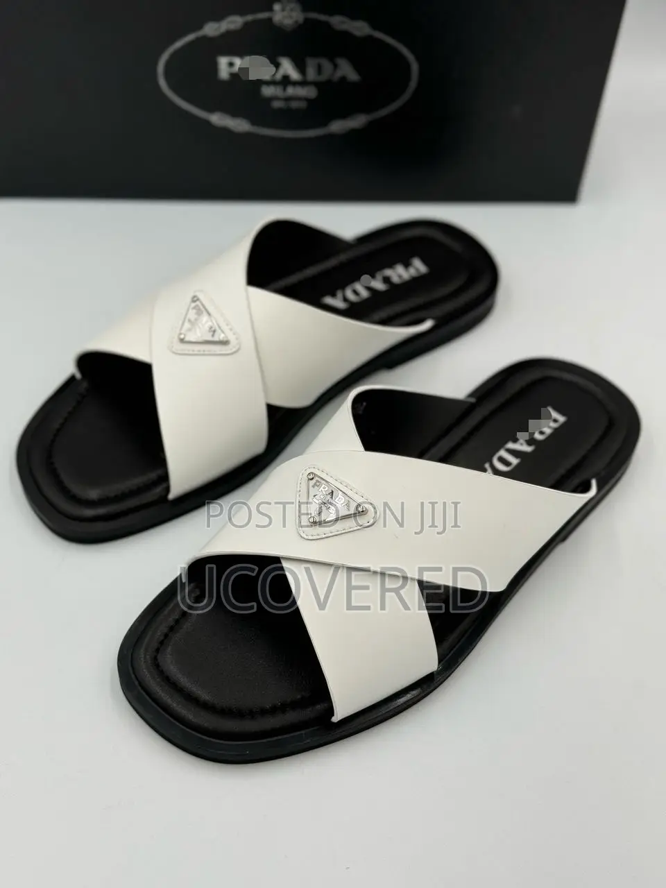 High Quality Cross Leather Slippers