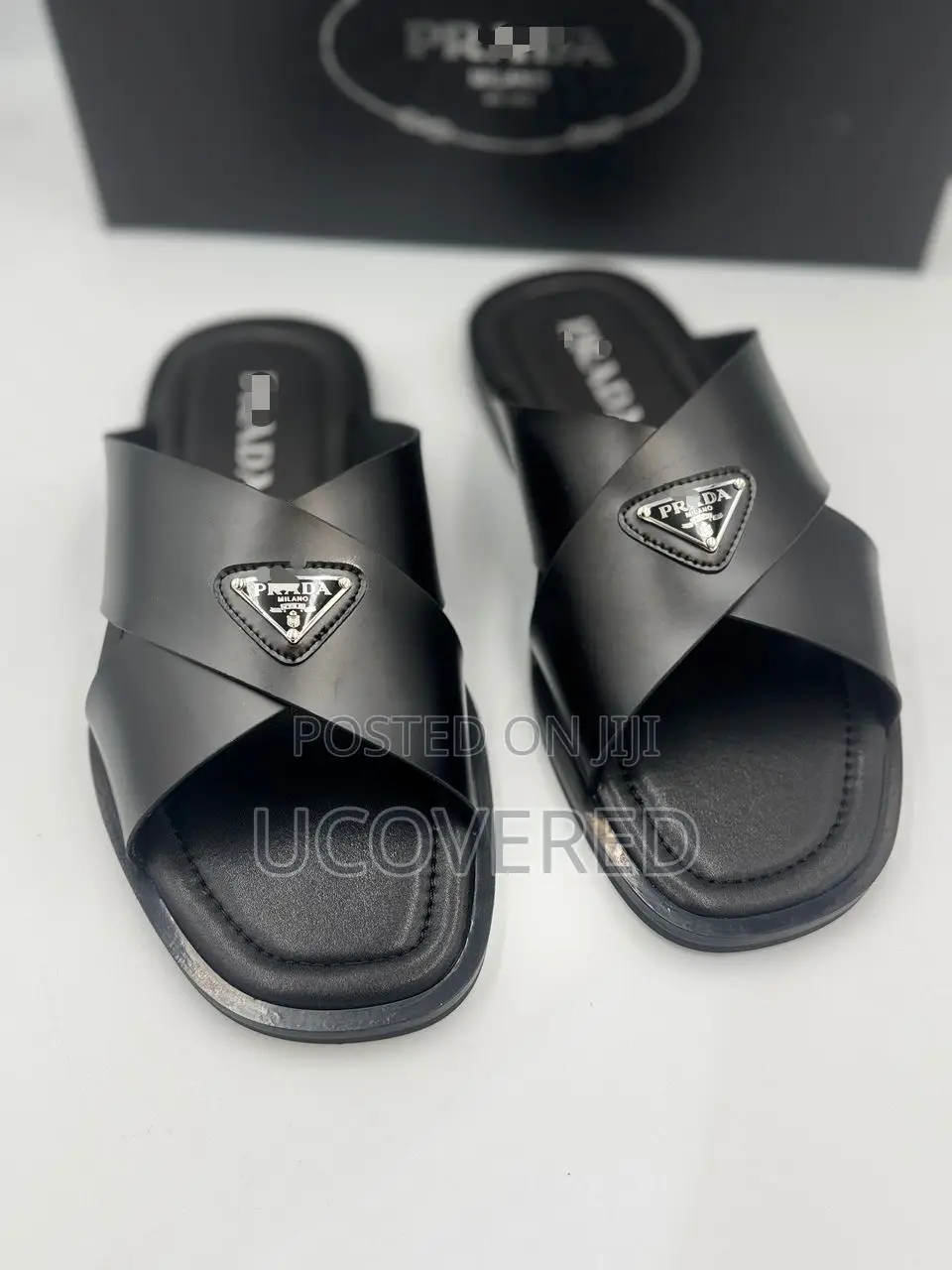 High Quality Cross Leather Slippers