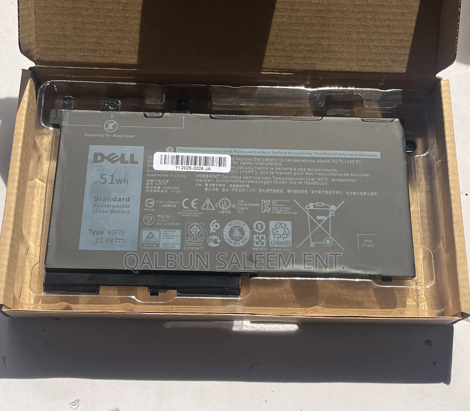 Dell 93ftf Precision15 3520 3530 Dell Latitude12 5280 Batter