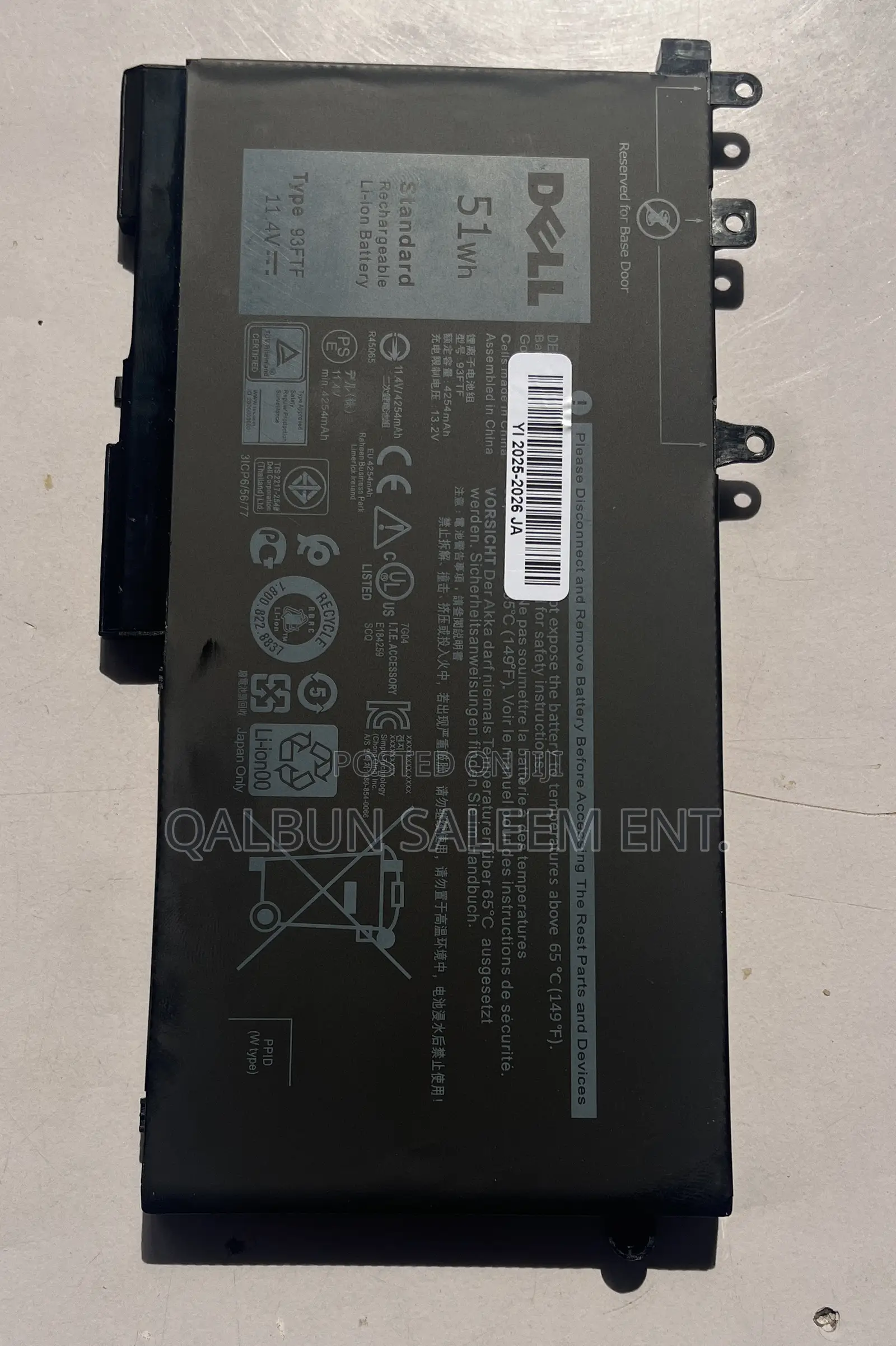 Dell 93ftf Precision15 3520 3530 Dell Latitude12 5280 Batter