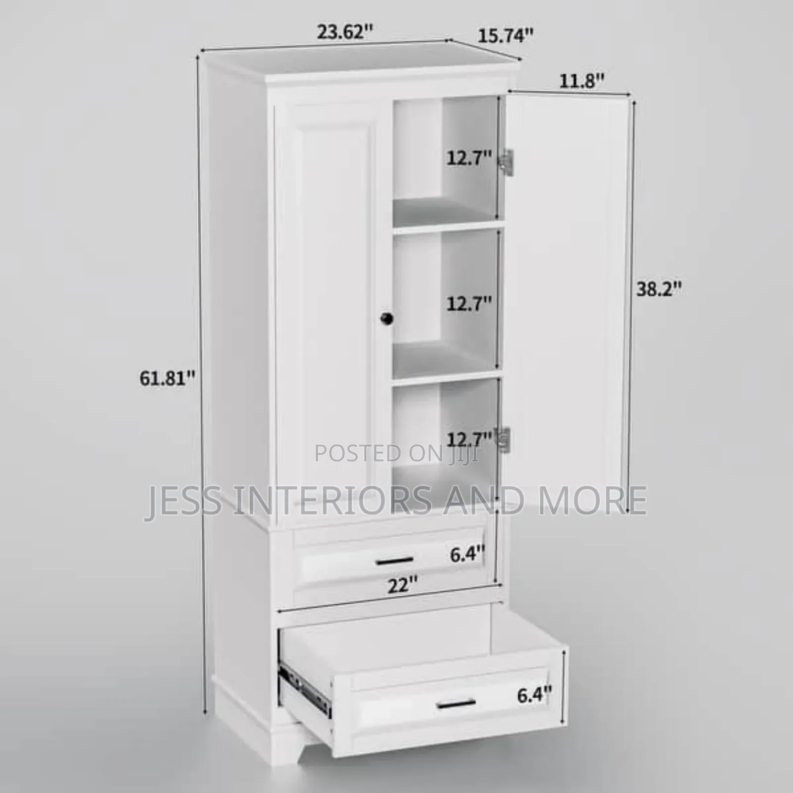 Freestanding Bathroom Cabinet With 2 Drawers