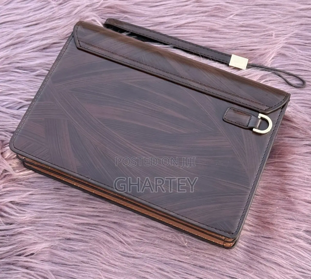 Coffee Brown, Mont Blanc Push Lock Leather Men’S Hand Bag