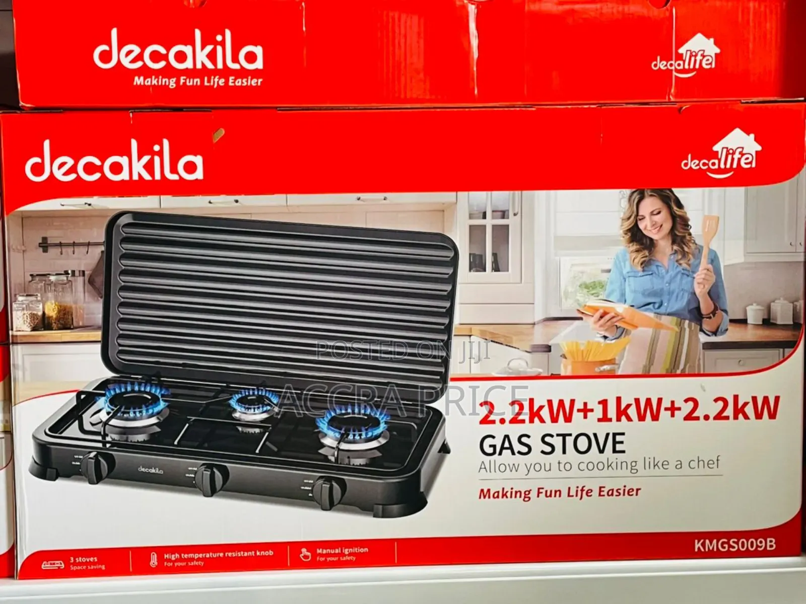 Decakila 2.2kw+1kw+2.2kw Gas Stove