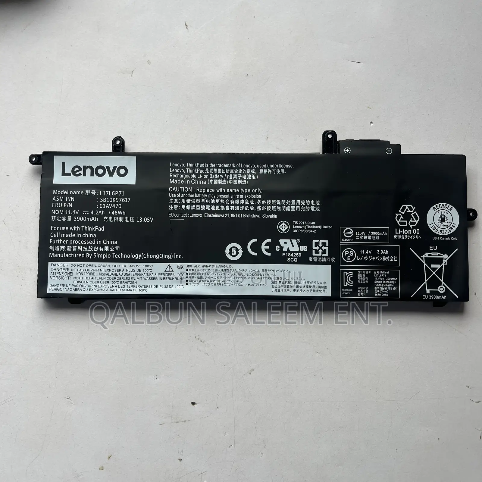 Lenovo L17c6p71 Laptop Battery For Thinkpad X280 A285 Series