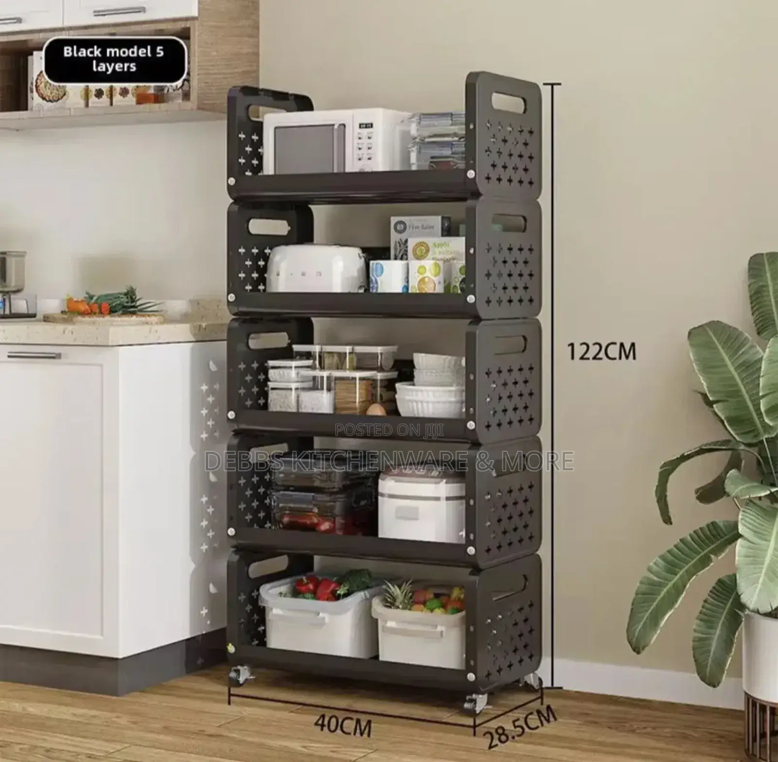 5layer Metallic Kitchen and Fruit Rack