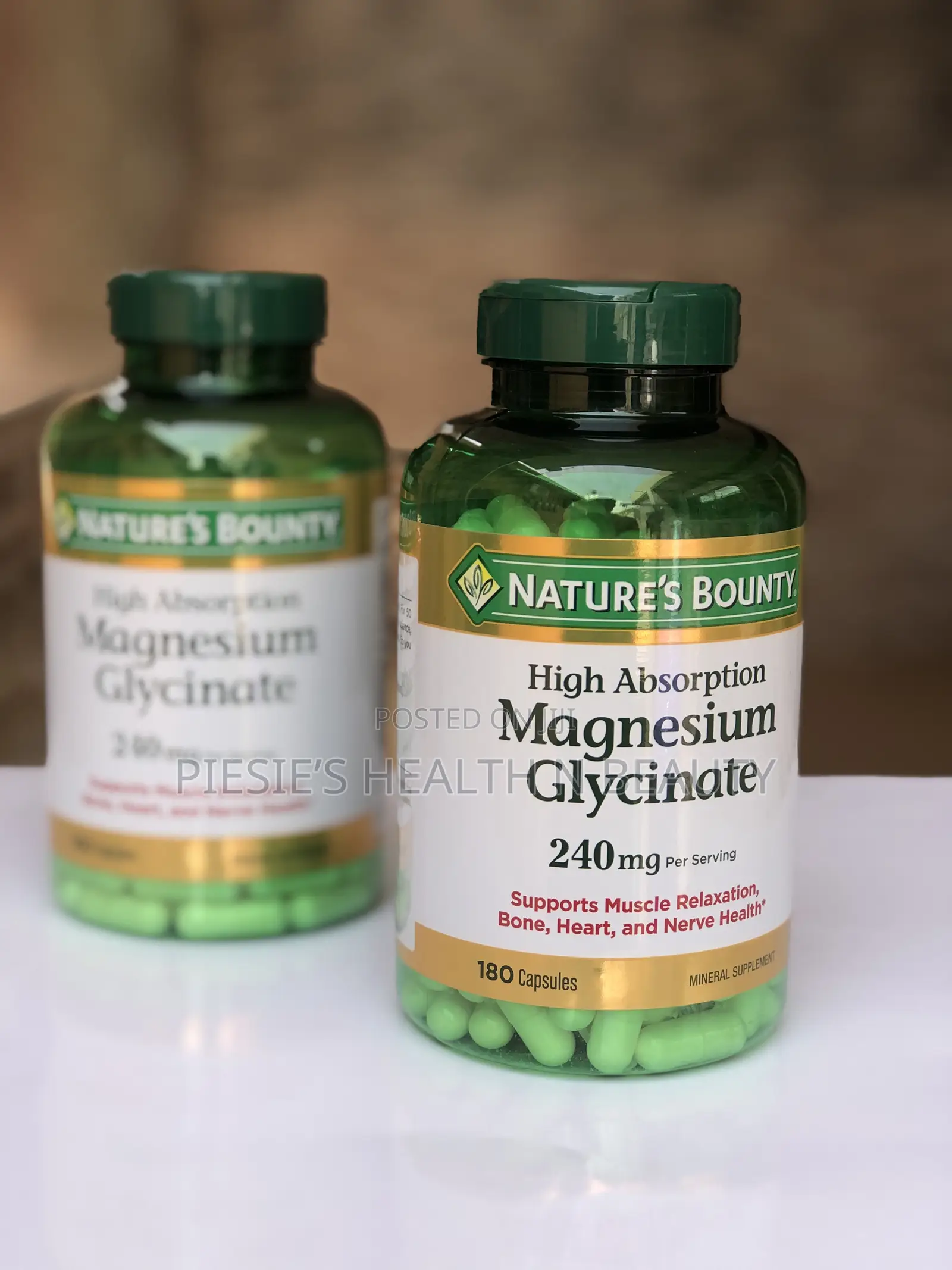 Nature’S Bounty Magnesium Glycinate 240 Mg, 180 Capsules