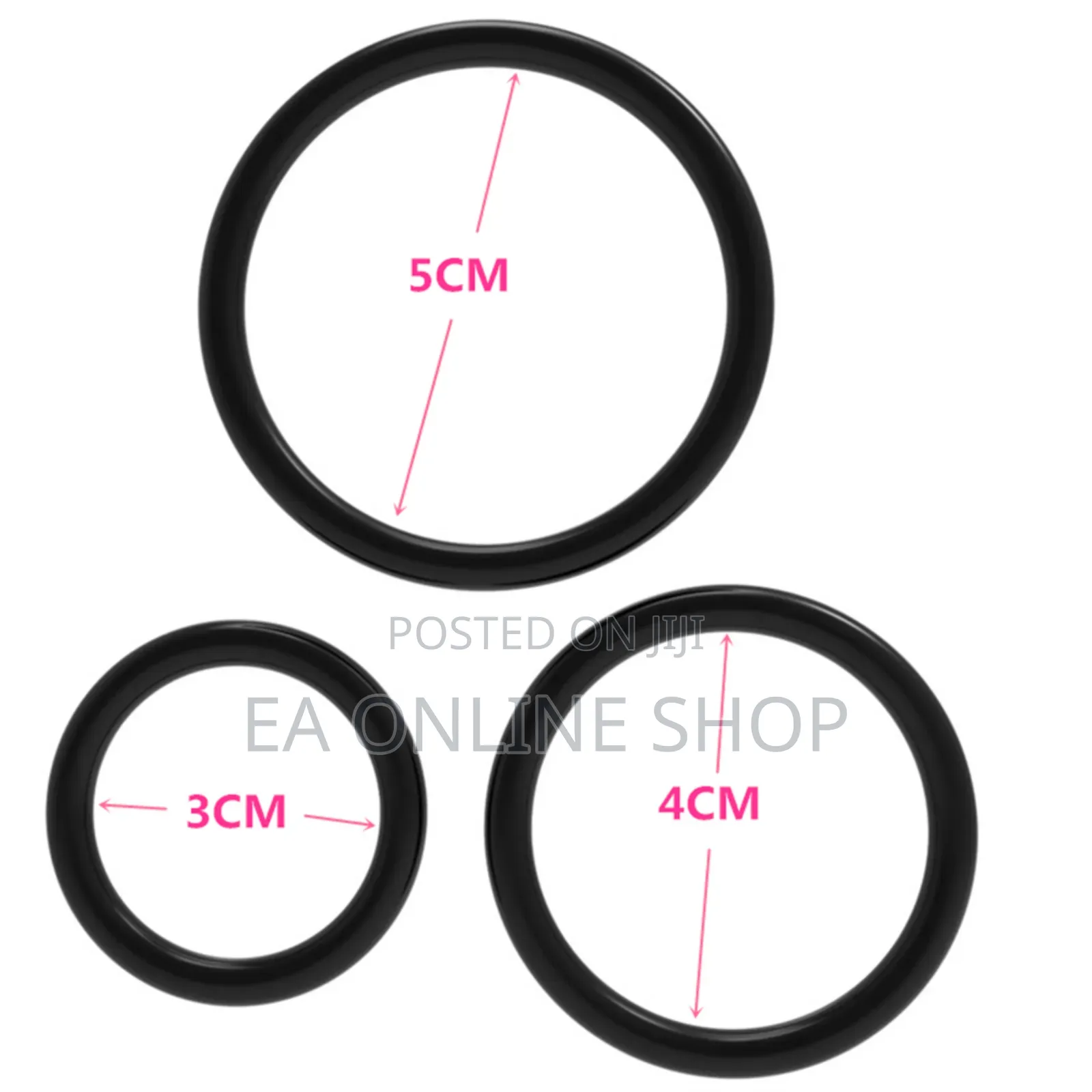 3pieces Set Different Sizes Silicone Dick Penis Ring for Men