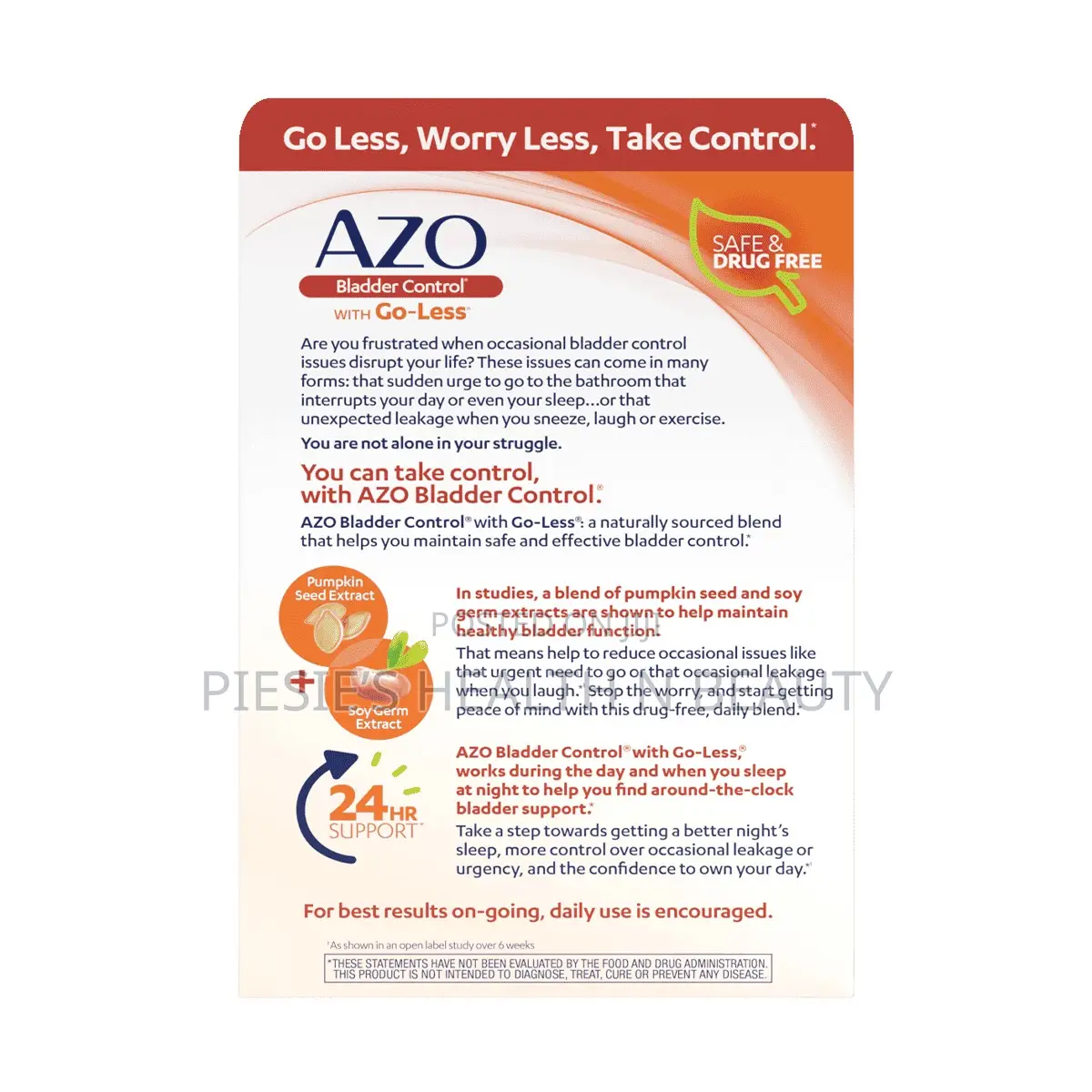Azo Bladder Control With Go-Less 54capsules
